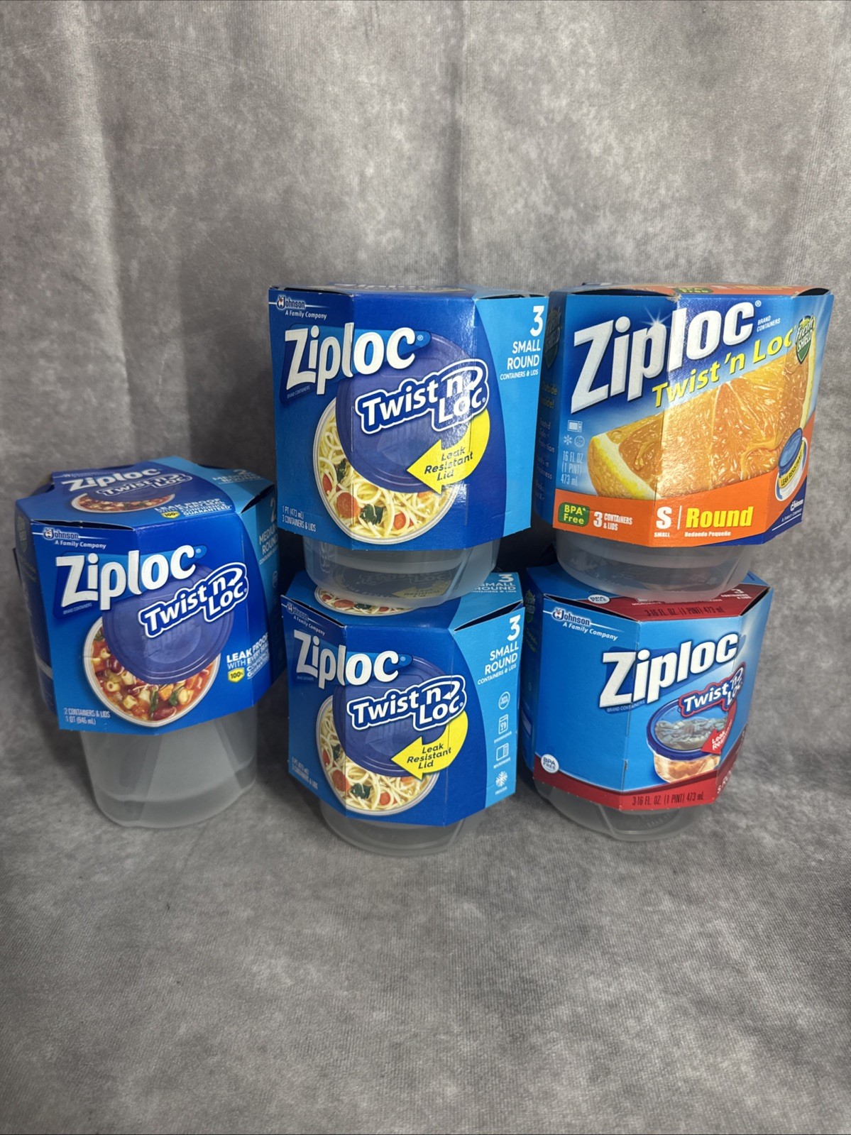 Lot of 14 Ziploc Twist n Loc Leak Resisant Small Round & Medium Round