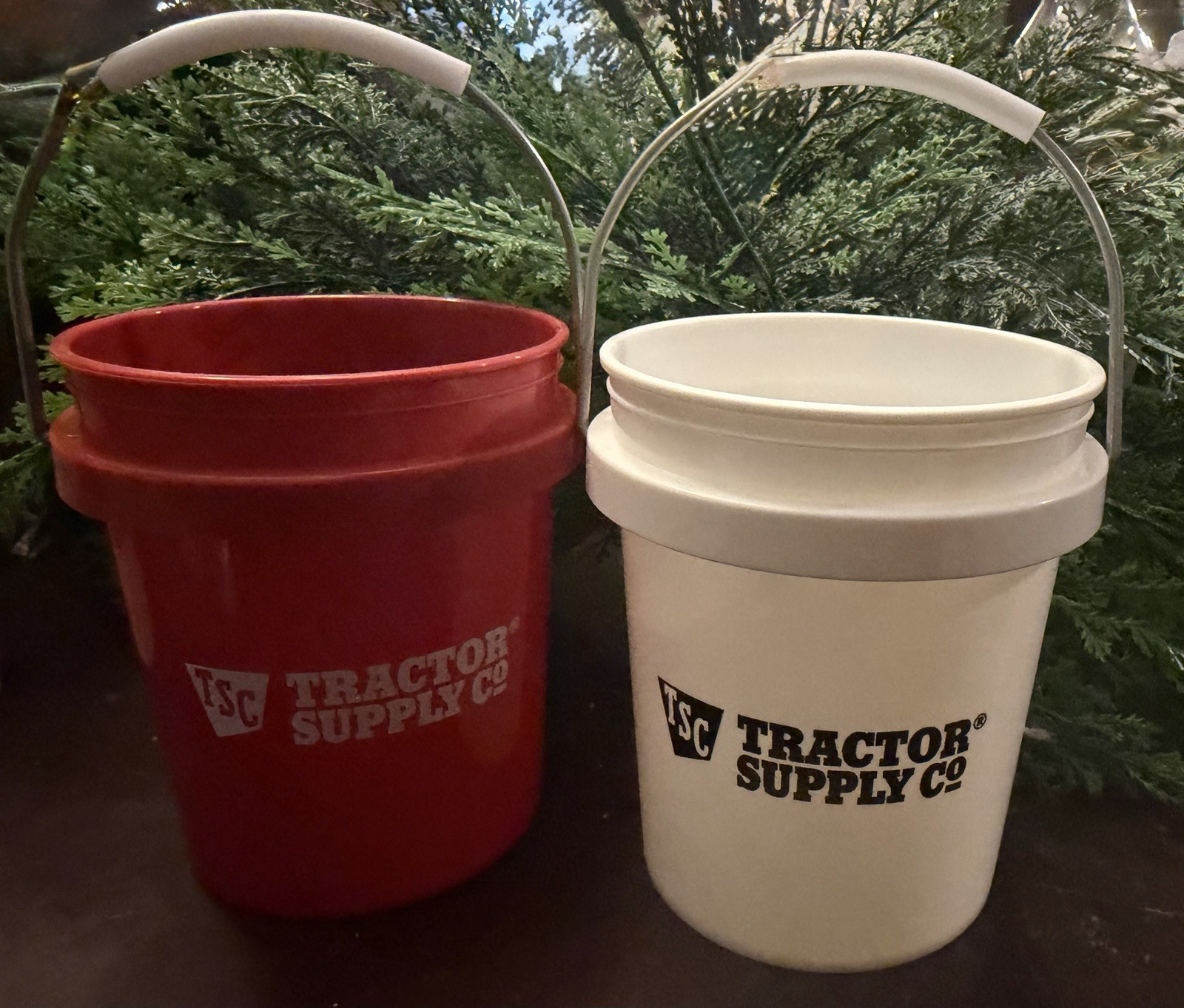 MINI BUCKETS-TSC Tractor Supply Co Teeny Tiny Set Of 2,Hard To Find,0.4Q,~ NEW