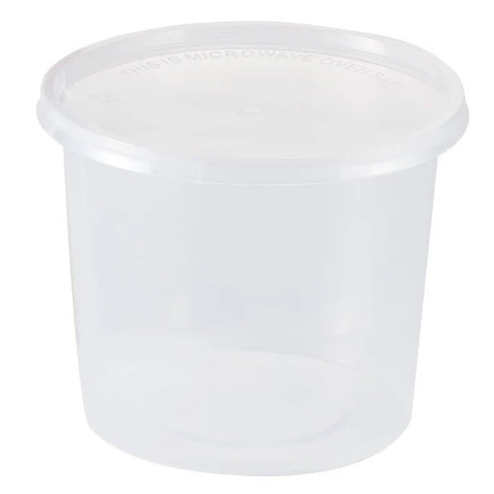25 oz Deli Plastic Food Storage Microwavable Reusable Containers With Lids