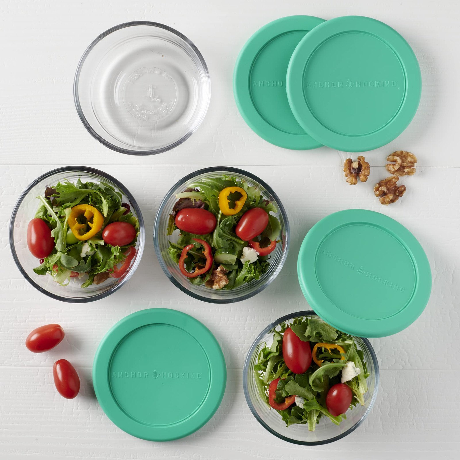 2 Cup Glass Storage Containers with Lids, Set of 4 Glass Food Storage Containers