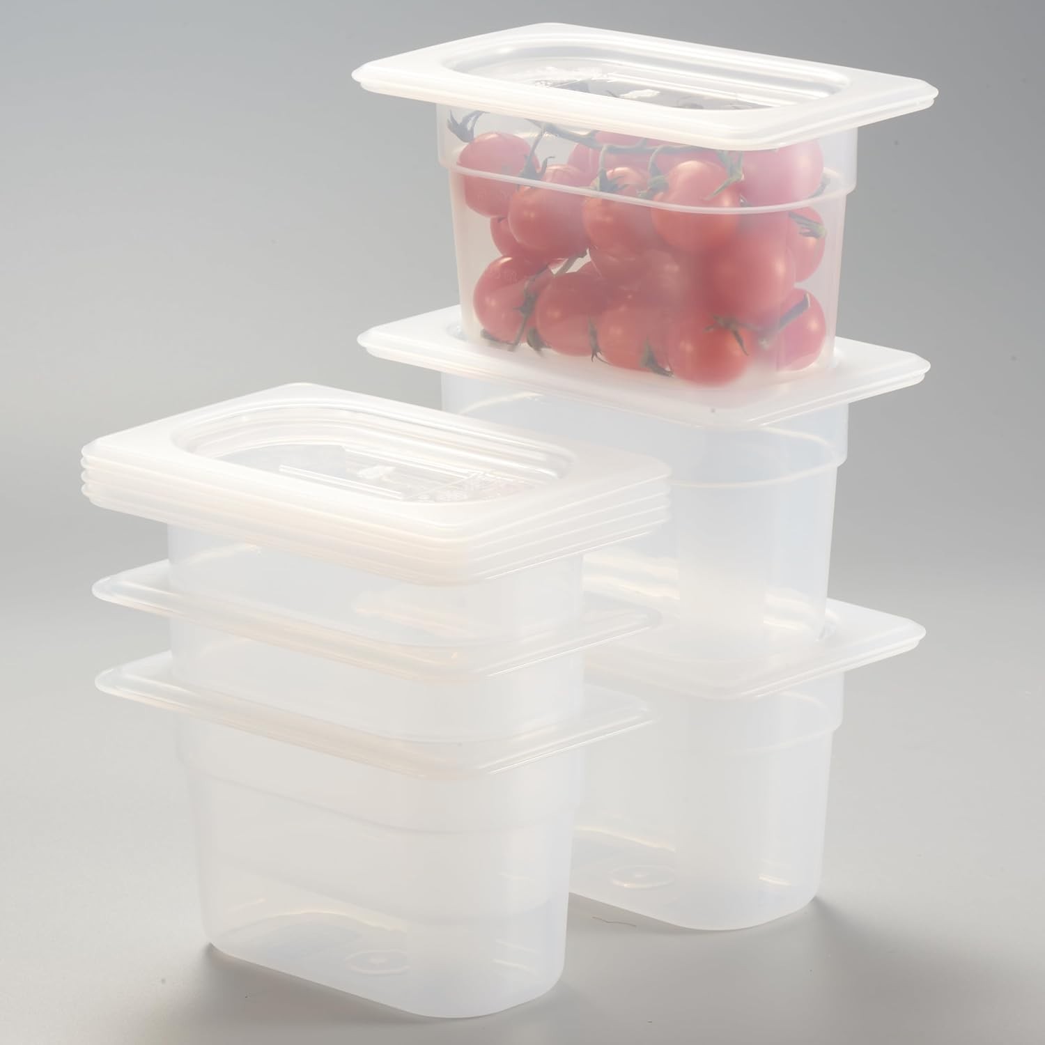 6-Pack 1/9 Size 4 Deep Food Pan with Handled Lid – NSF Listed Commercial-Grad…