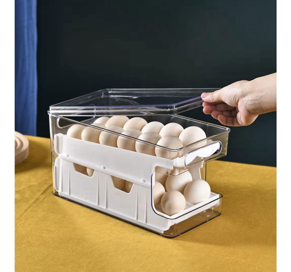 Household Large Capacity Slide In Egg Organizer-Treat Your Eggs To Luxury. [N]