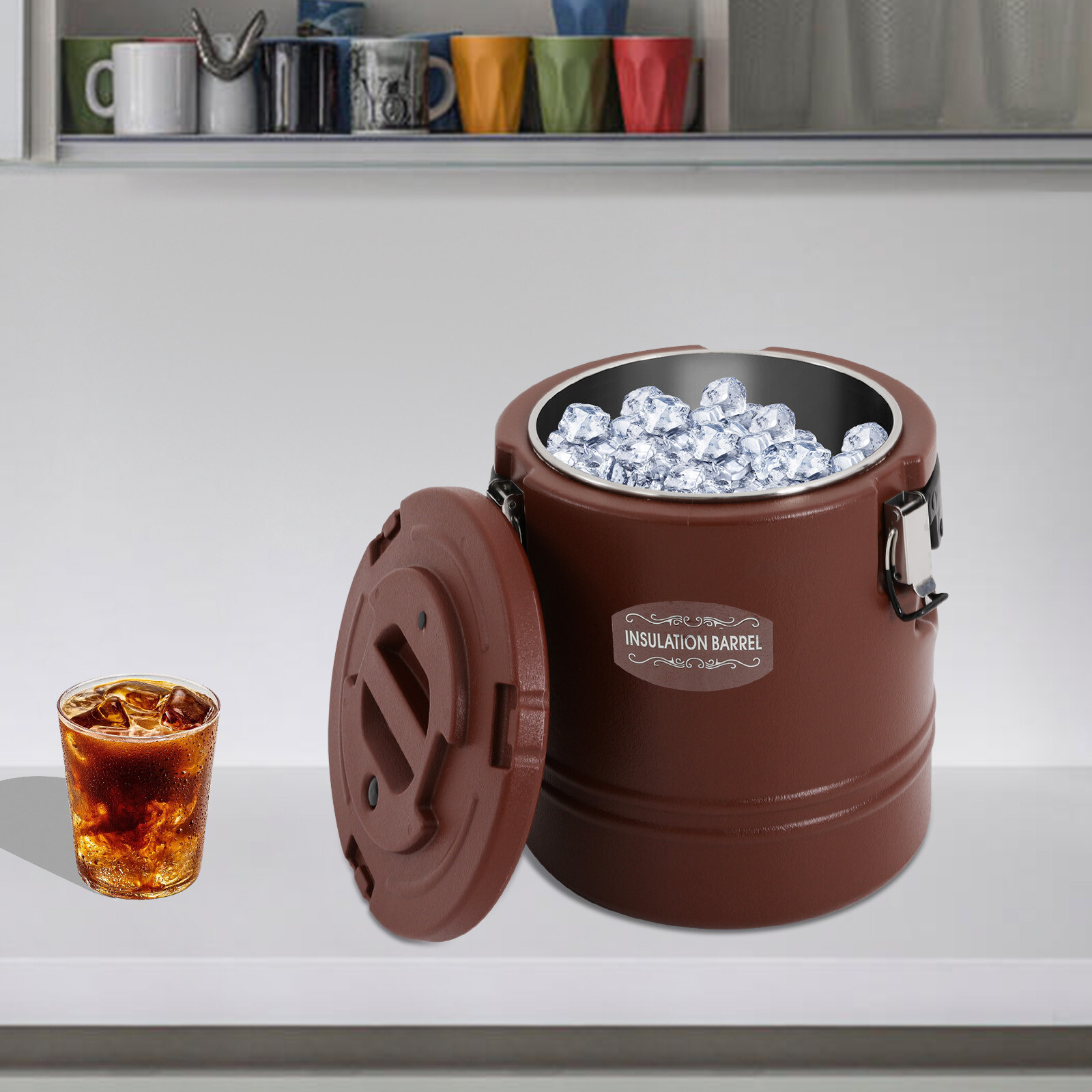 15L Modern Hot & Cold Commercial Insulated Bucket Insulated Soup Container Blue