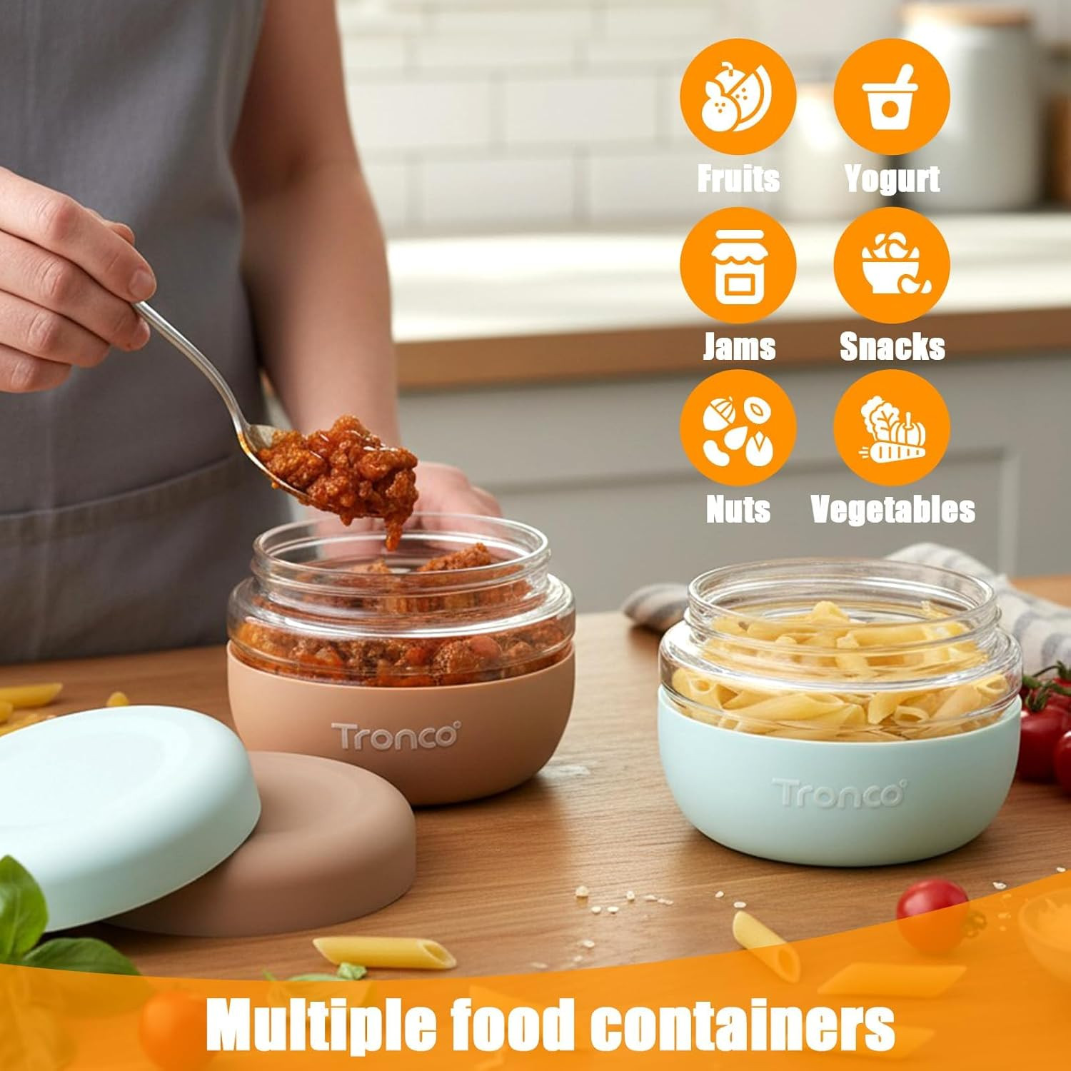 24 Oz Glass Food Storage Containers with Lids, Airtight, Leak & Spill Proof Glas
