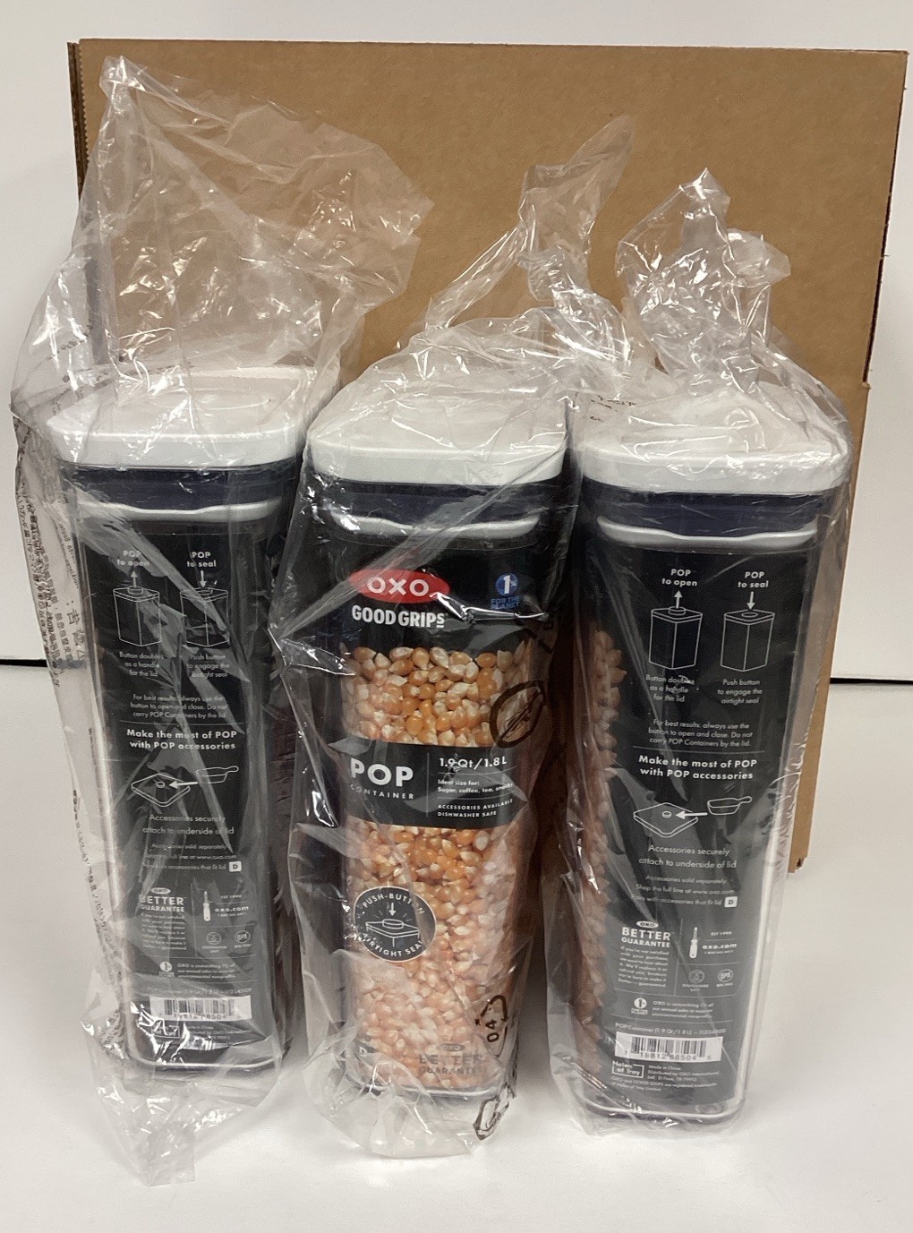 Good Grips 1.9 Qt Rectangular Food Storage Container – Lot of 3 Pop Containers