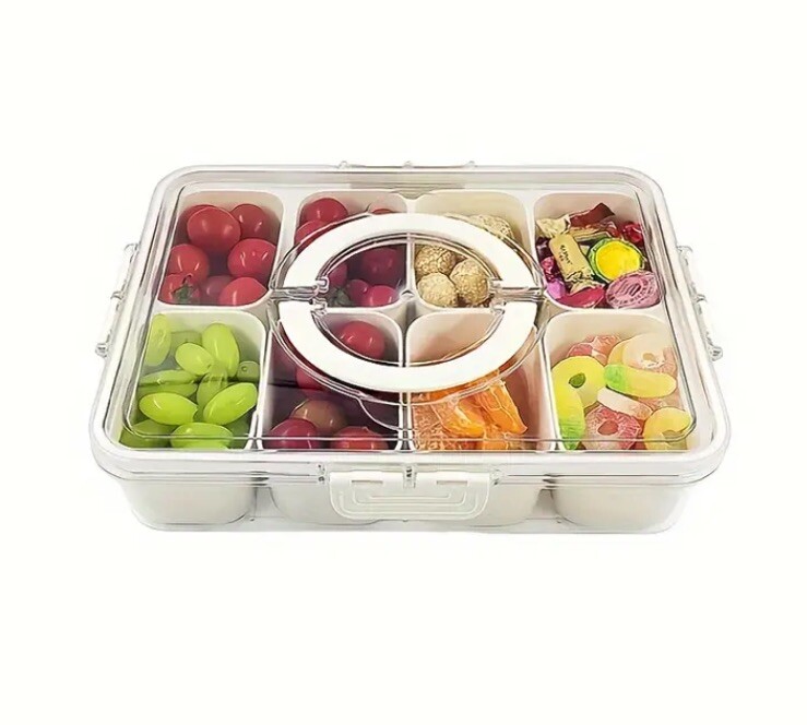 Snackle Box – 12″ Viral Snack Bento Travel Food Container Handles Snap Lock NWT