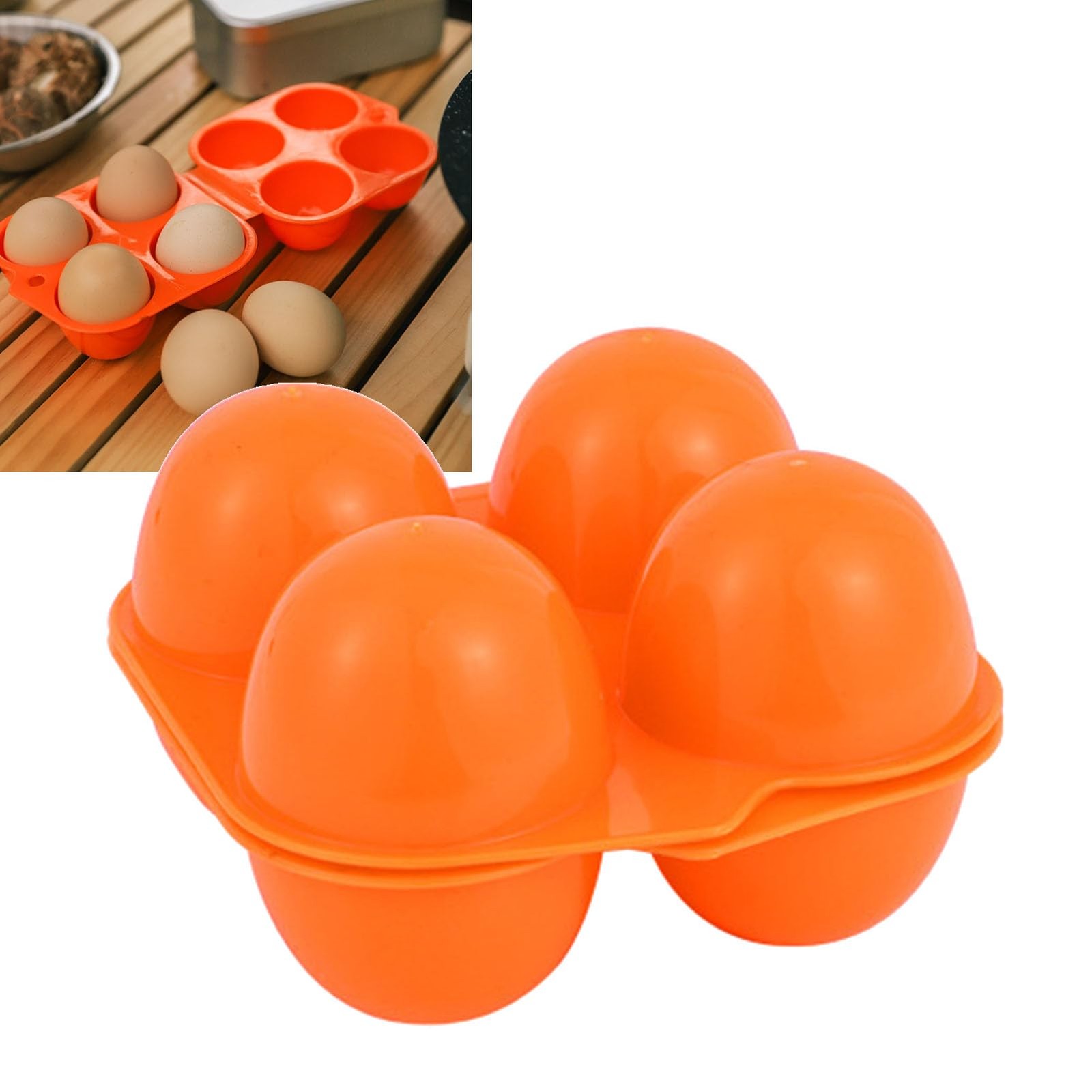 Square 4 Count Egg Cartons Reusable Plastic Egg Container Anti Drop Home Stor…