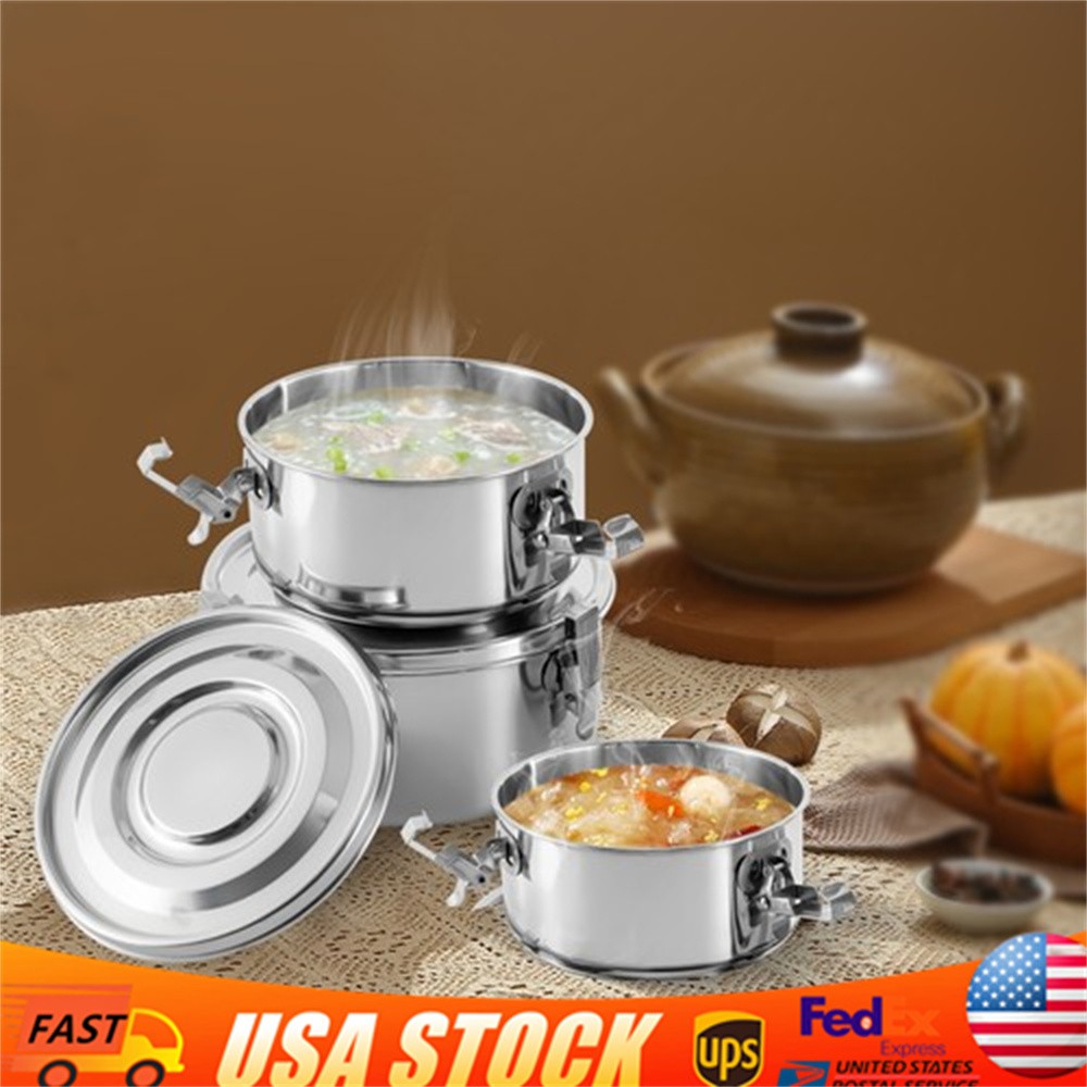 3 Sets Stainless Steel Food Storage Containers, Kitchen Food Containers Airtight