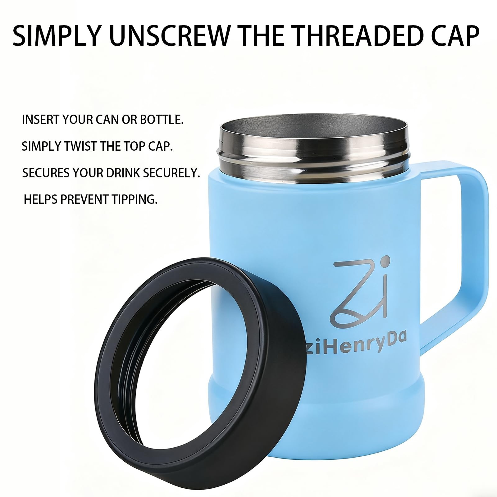 Zihenryda Can Cooler Insulated For Standard Size Cans12 Ozwith Handle Vacuum