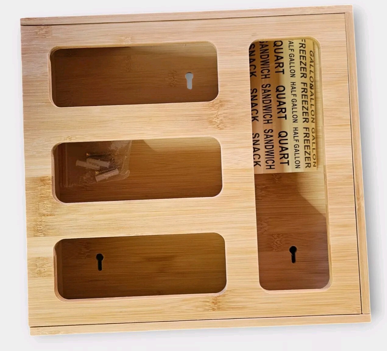 Umboo Bamboo resealable bag organizer for drawer, storage bag organizer.