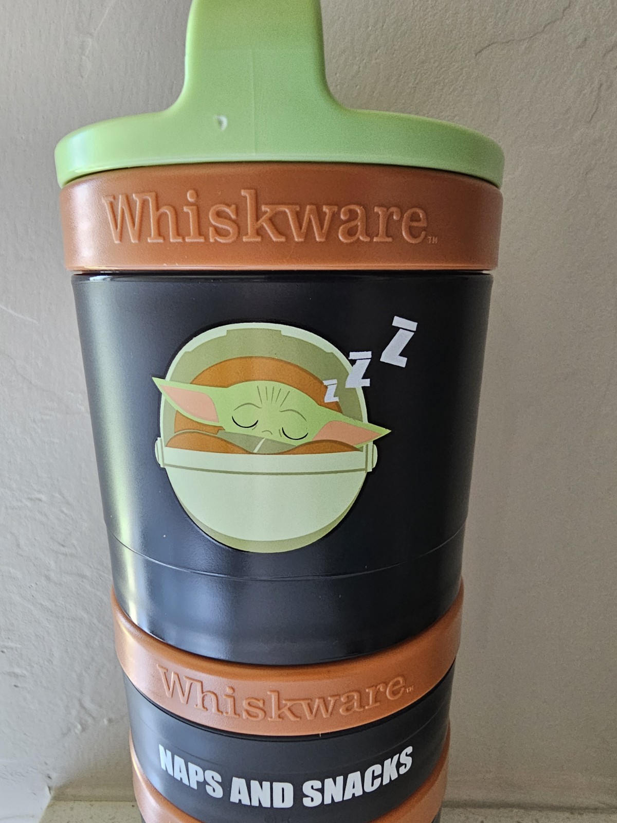 WHISKWARE Star Wars Snack Container Grogu Baby Yoda “Naps and Snacks” 3 Tier