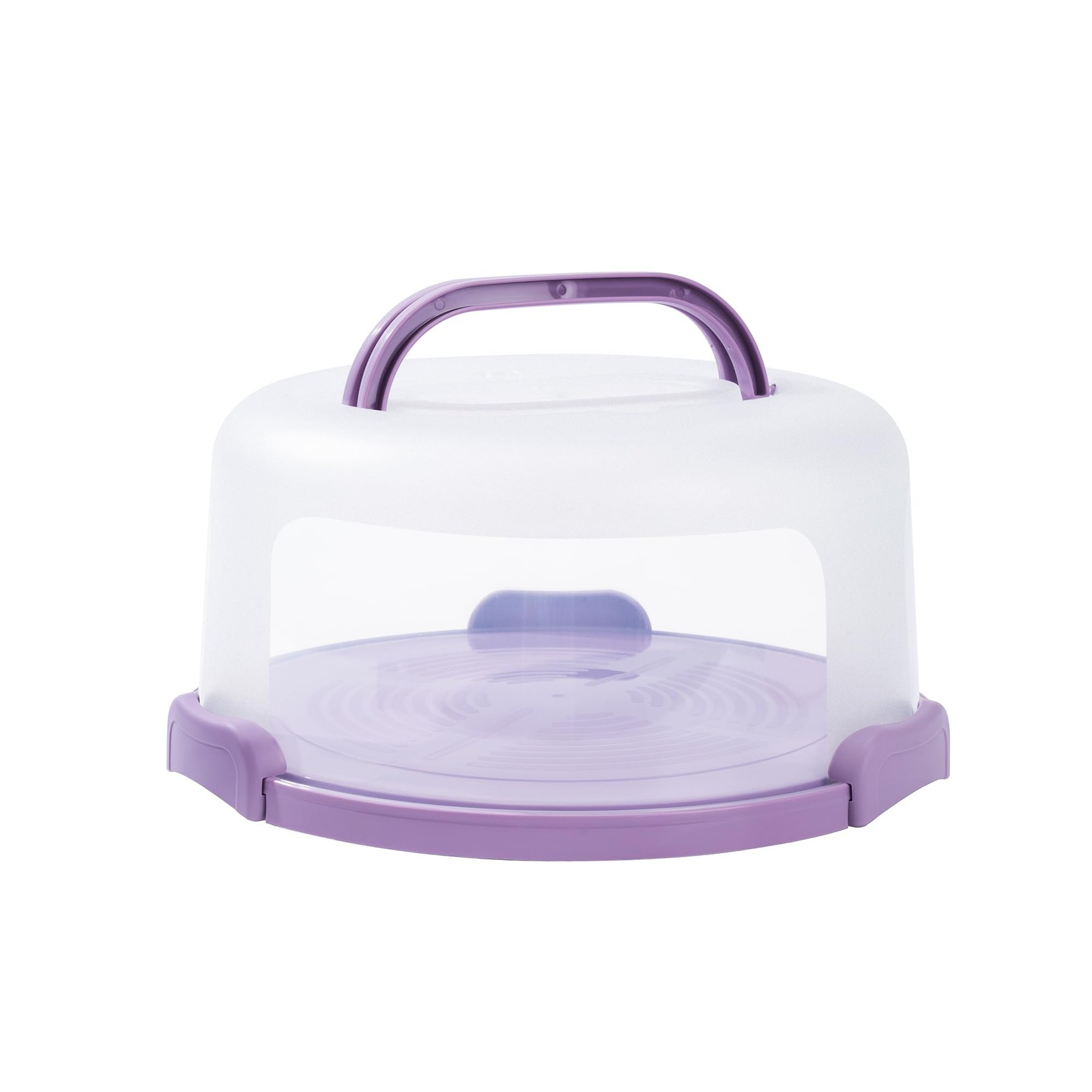 10in Plastic Cake Carrier with Handle, Round Cake Holder with Lid Pink Cake C…