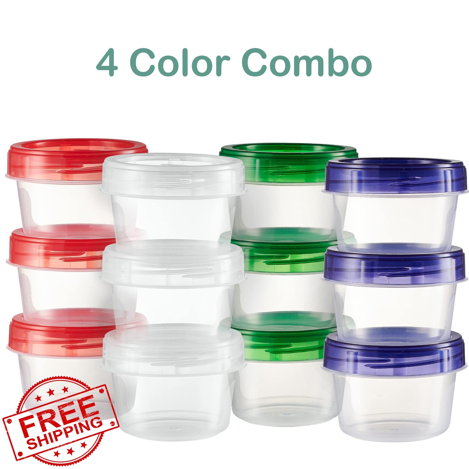 Elegant Disposables Baby Food Containers 24pk 4oz Twist Lids