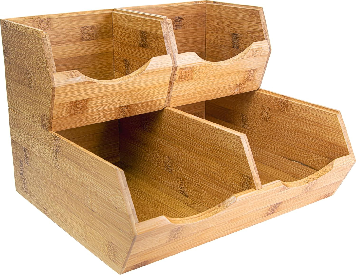 HOMESTEAD Bamboo Pantry Storage Bins – Potato & Onion Storage Bin for Pantry Org