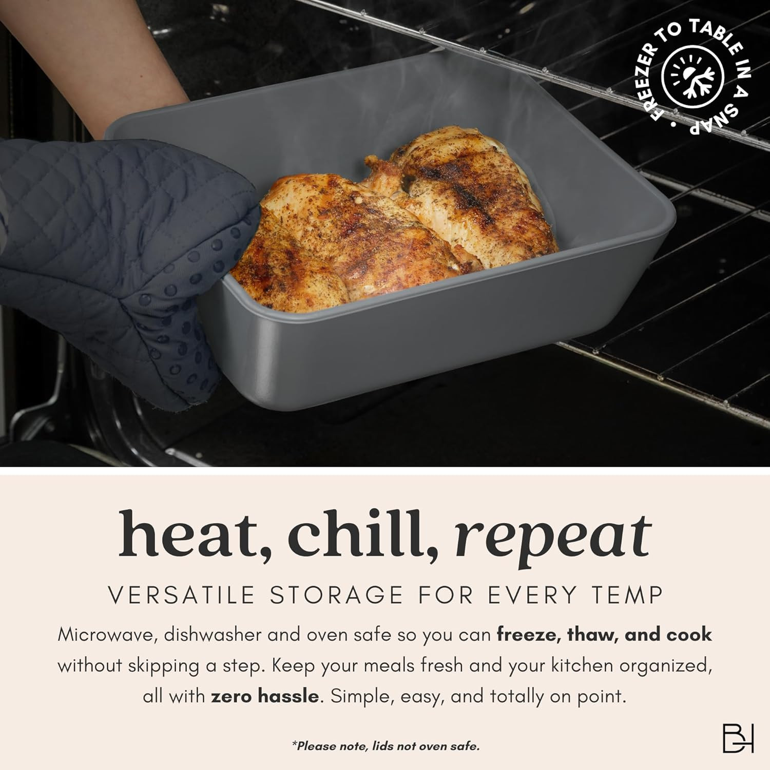 Ceramic Coated Glass Food Storage Container | No PTFE, PFOA, PFAS, and BPA | Reu