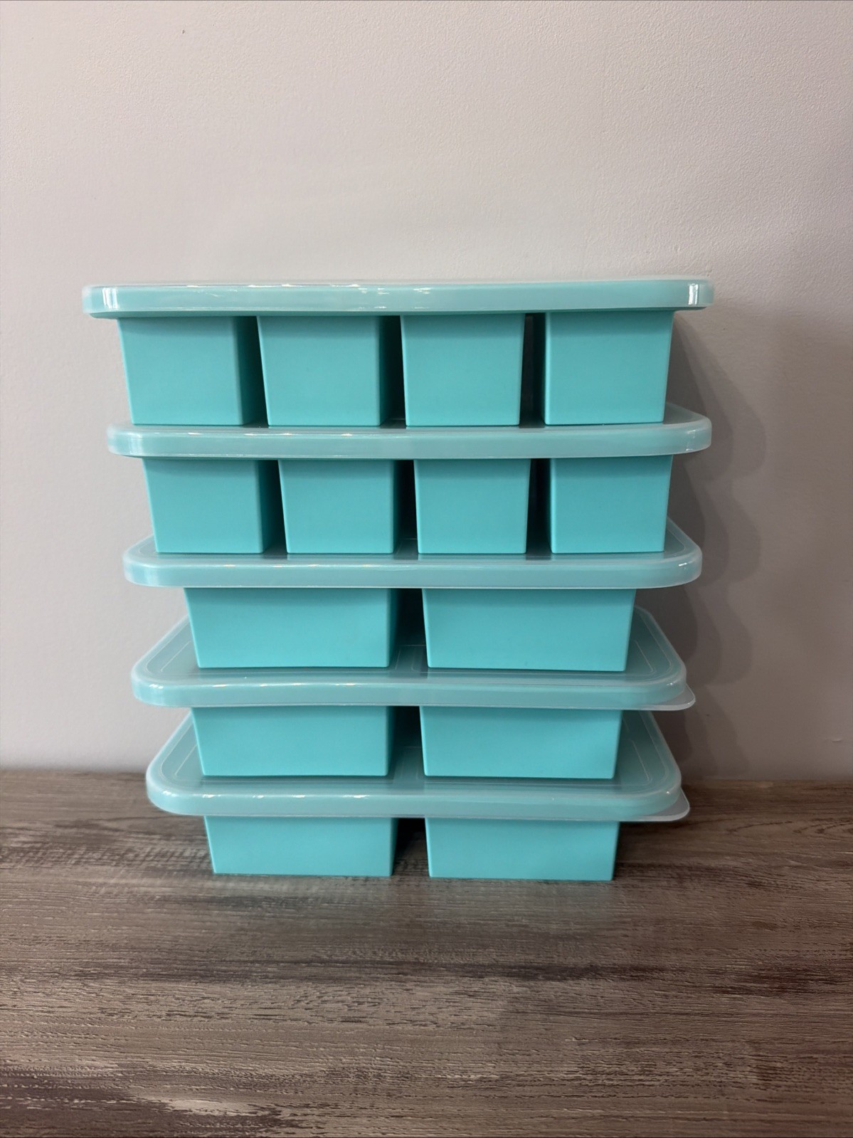 5 Souper Cubes Silicone Freezer Trays Set (1-Cup & 2-Cup) with lids