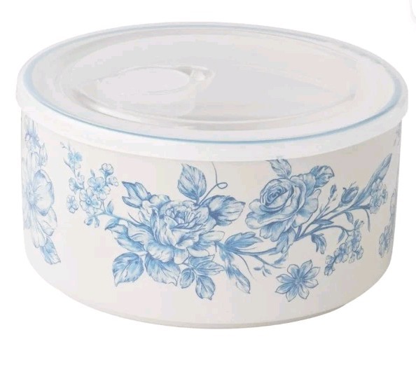 Pioneer Woman ~ Stoneware ~ 1.06 Quart ~ Food Storage Container ~ AGATHA Blue