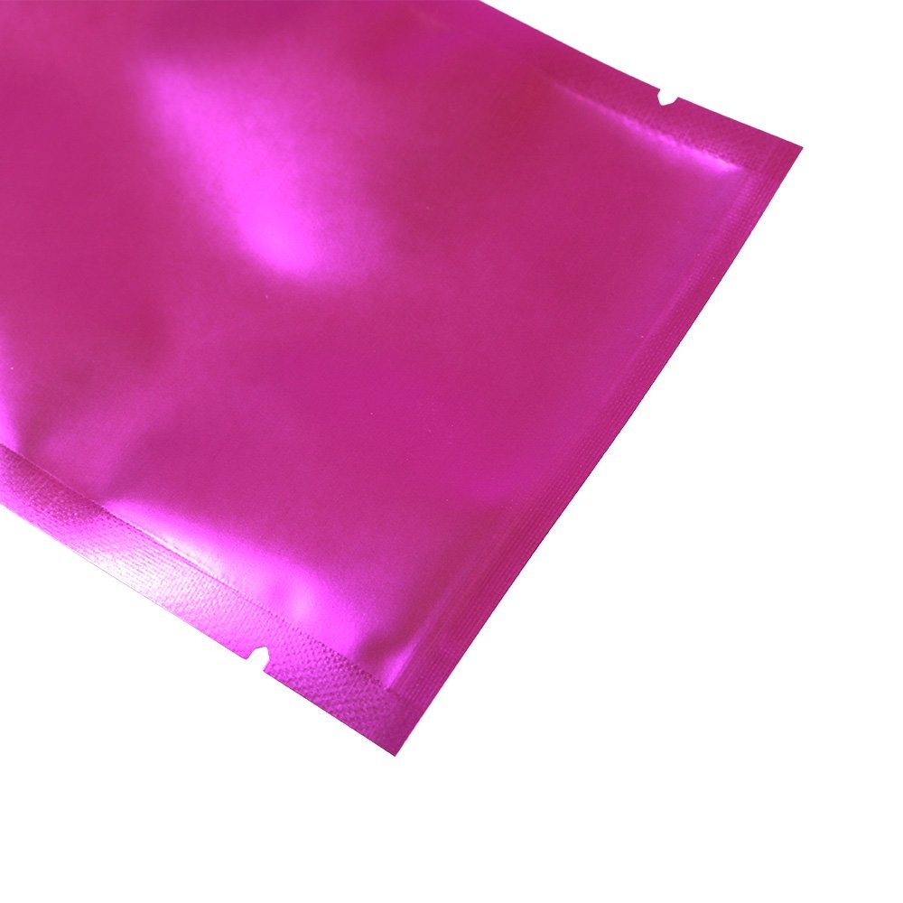 100 PCS Rose Clear Open Top Colored Metallic Mylar Bag Fits 2.8×3.9 Inch