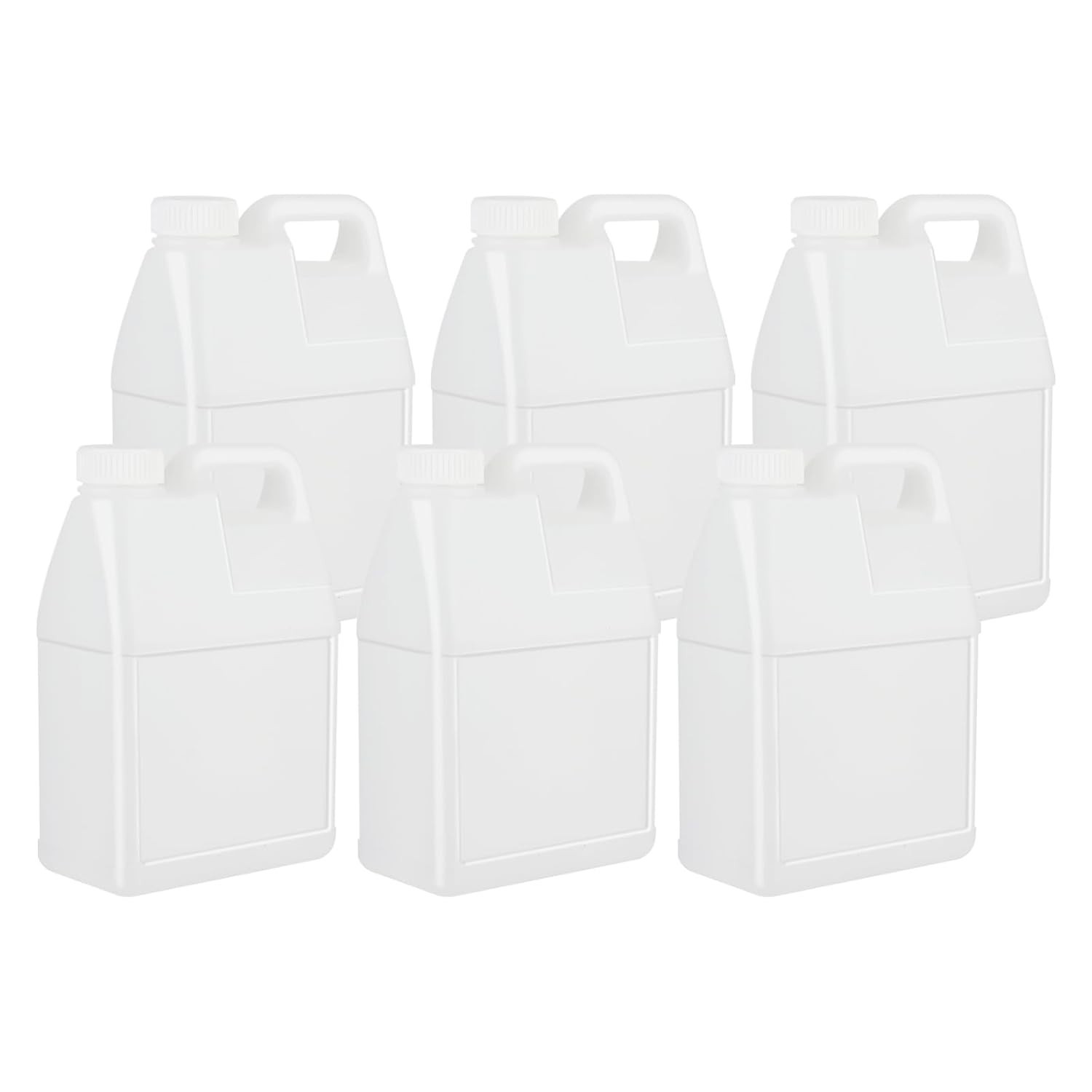 6 Pack Ergonomic 64 oz Water Jugs with Leakproof Lids – Efficient Storage