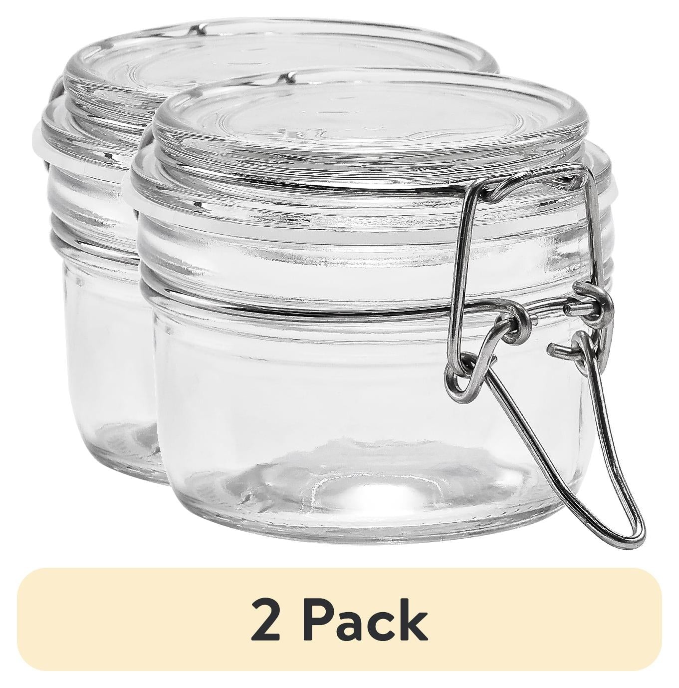 (2 pack) Mainstays Glass Airtight Food Storage Jar with Lid, Clear Cereal