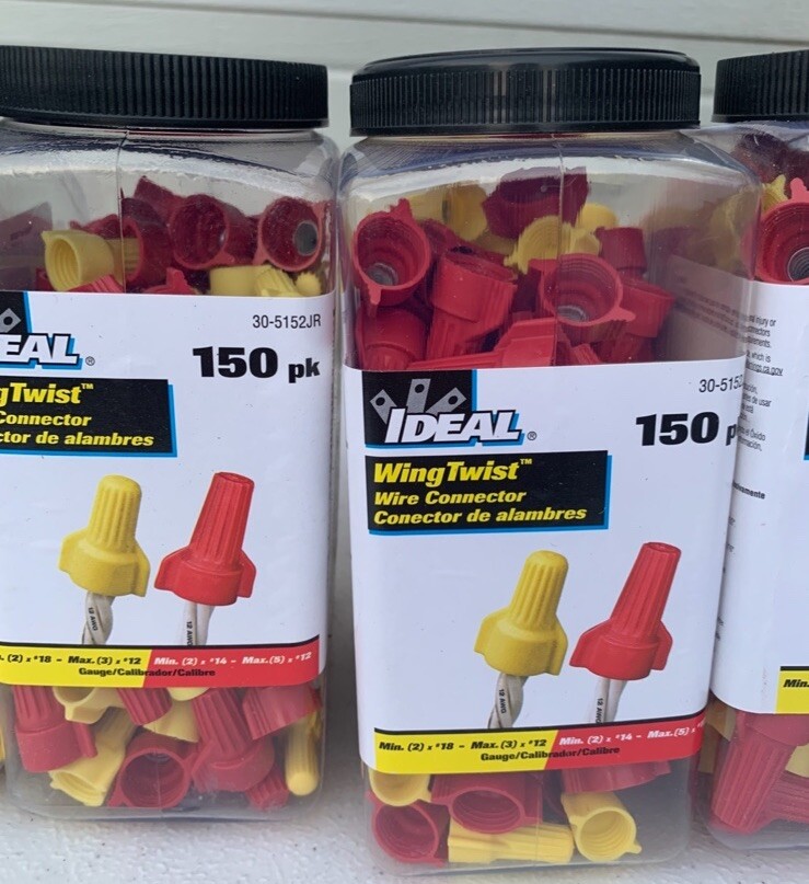 IDEAL WingTwist Wire Connector Assortment 150pc Red & Yellow 30-5152J/30-5152JR
