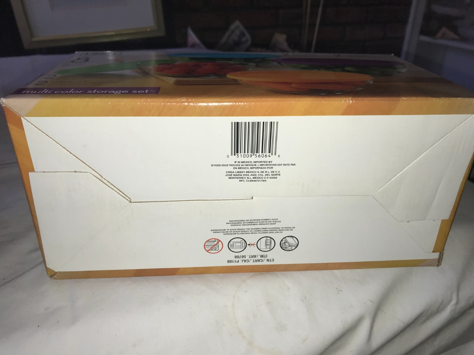NOS htf LIBBEY Glass 8-Piece SET Food STORAGE Container BOWLS with Plastic LIDS