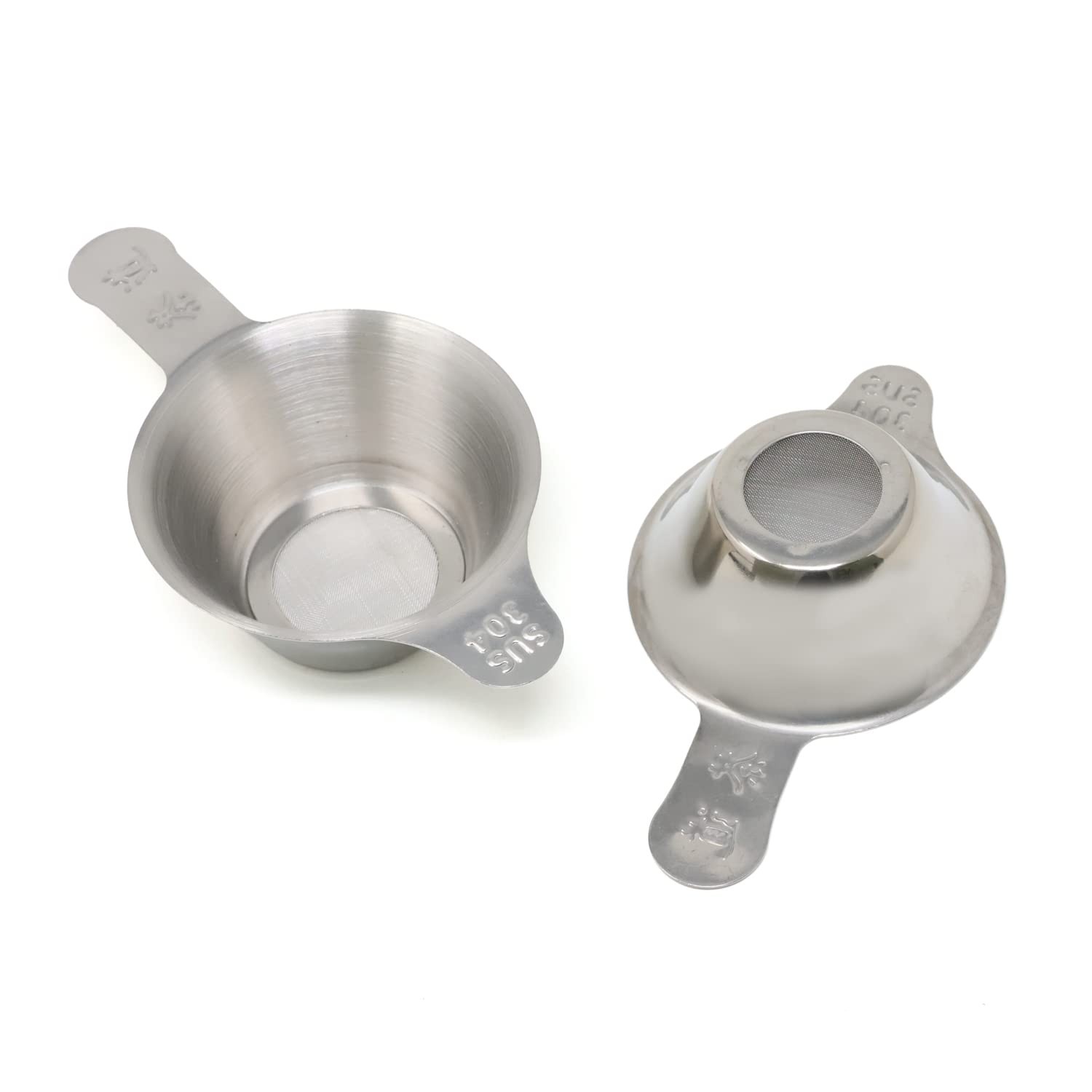 Honbay 2PCS Different Size 304 Stainless Steel Mini Strainer Fine M, Silver