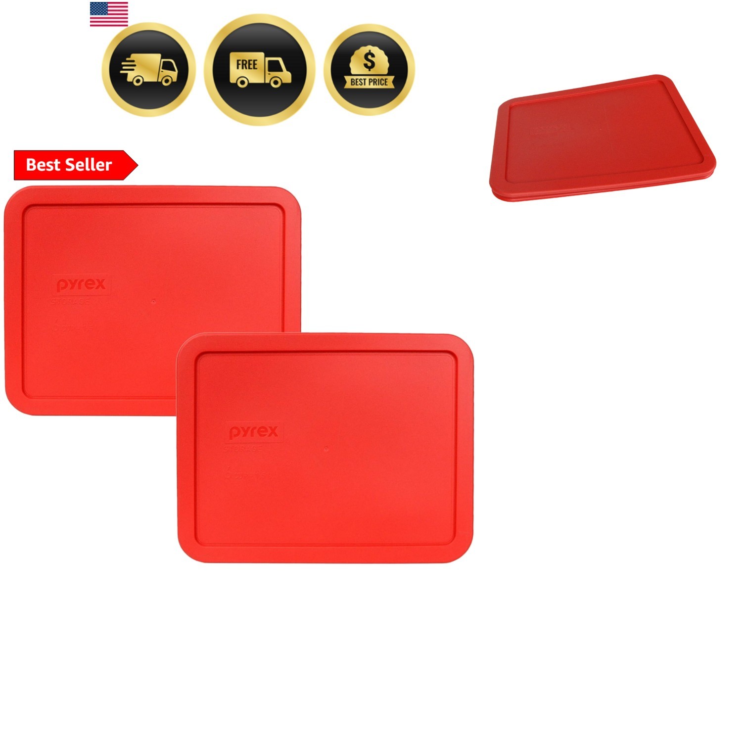 7211-PC 6-Cup Red Food Storage Replacement Lid 2-Pack –