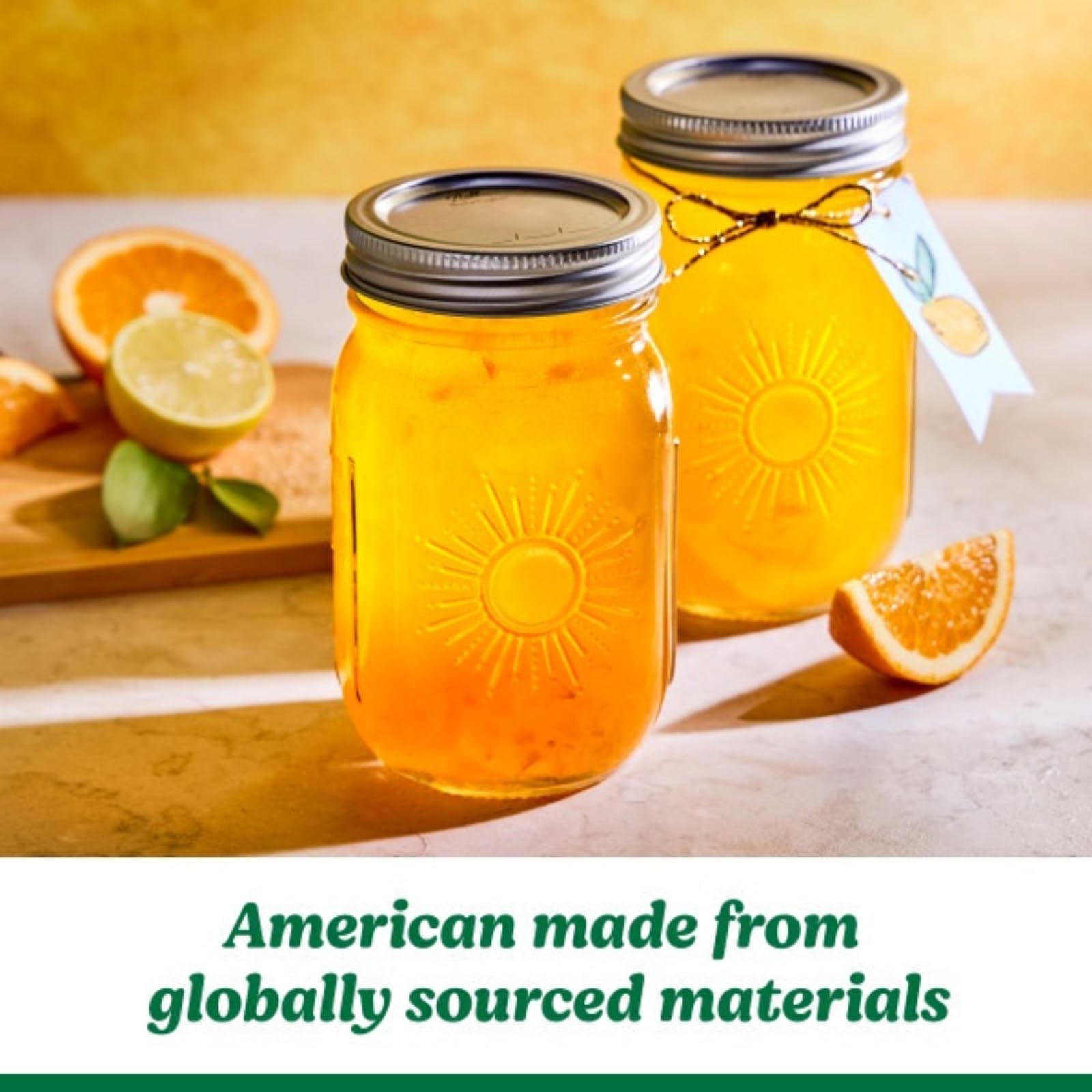 Ball Limited Edition Sunshine Glass Mason Jars, Regular Mouth, Pint (4 CT (Pa…
