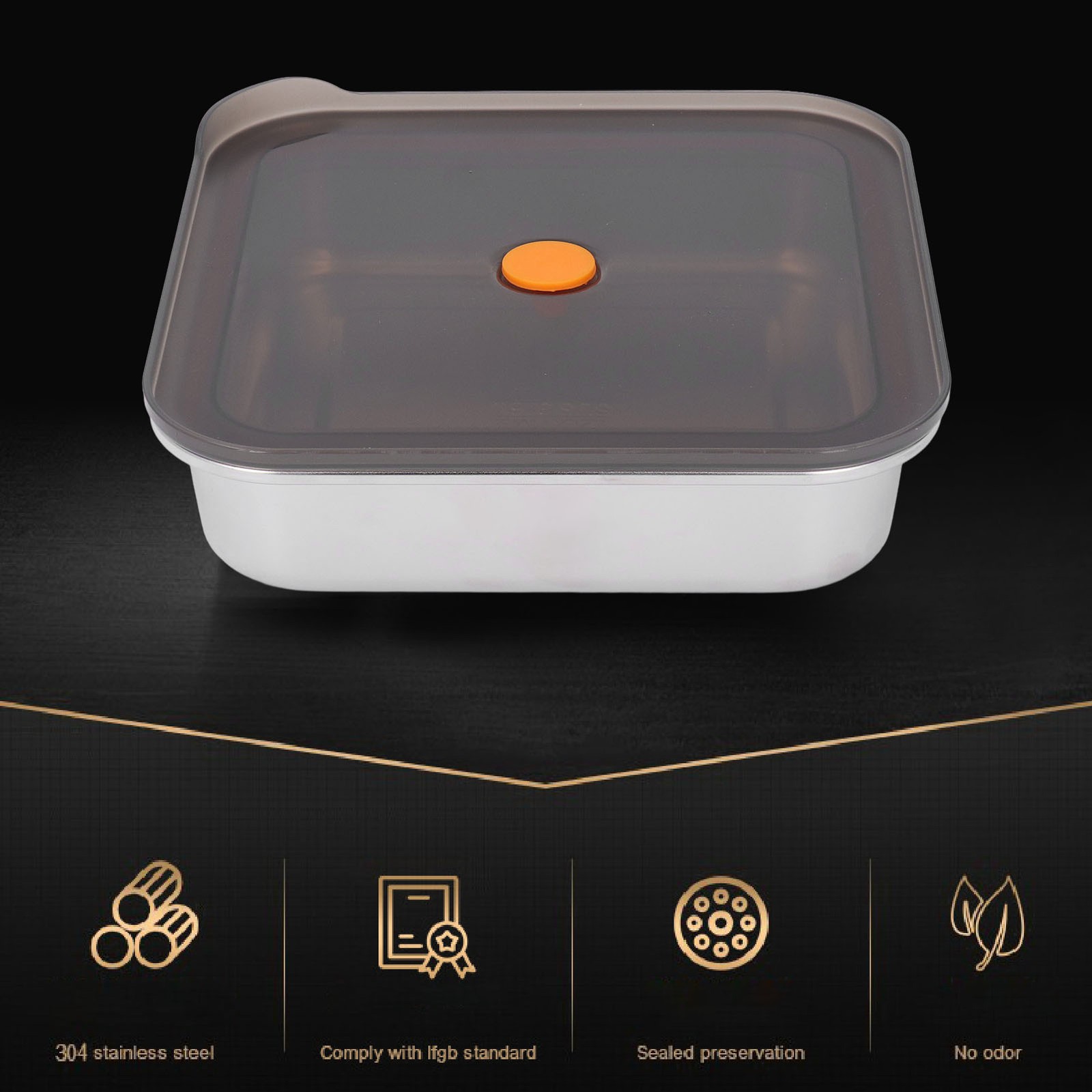 316 Stainless Steel Food Storage Container Vacuum Sealed Metal Food Keeping