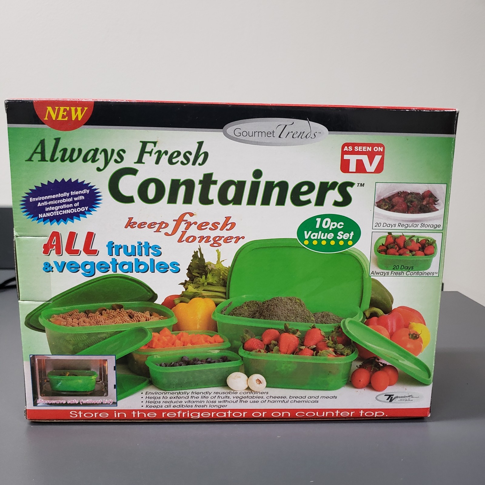The Original Always Fresh Containers by Gourmet Trend 10-piece as seen on TV