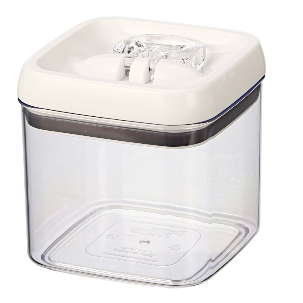 Flip-Tite Square Food Storage Container Stackable Airtight Canister Box 4.5 Cup