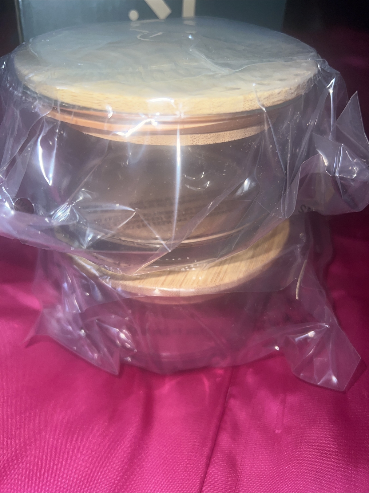 Material Kitchen Stacking Canisters Set Glass/bamboo Silicone
