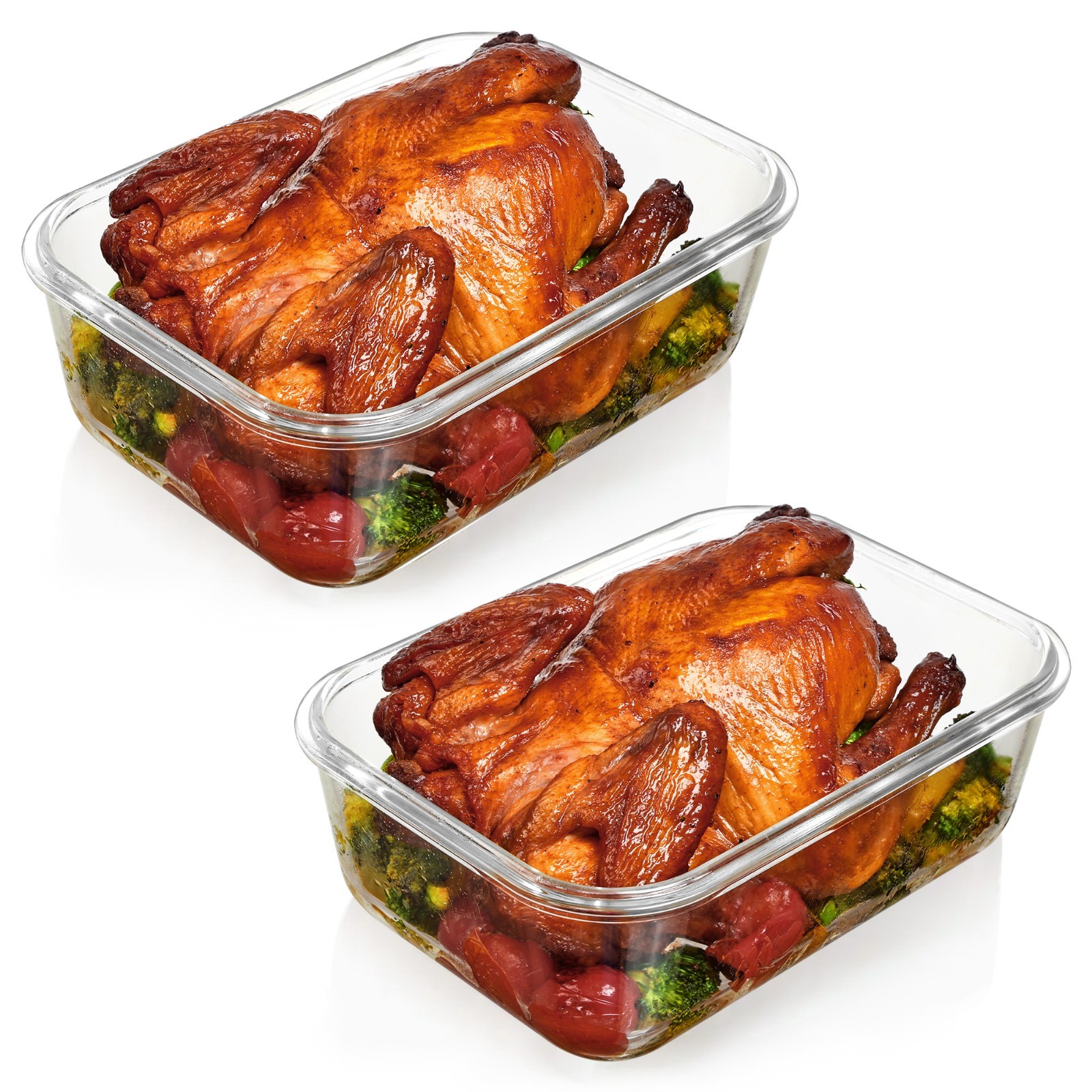 CHEFSTORY 2Pack 1860ml/63oz Large Glass Storage Containers with Lids