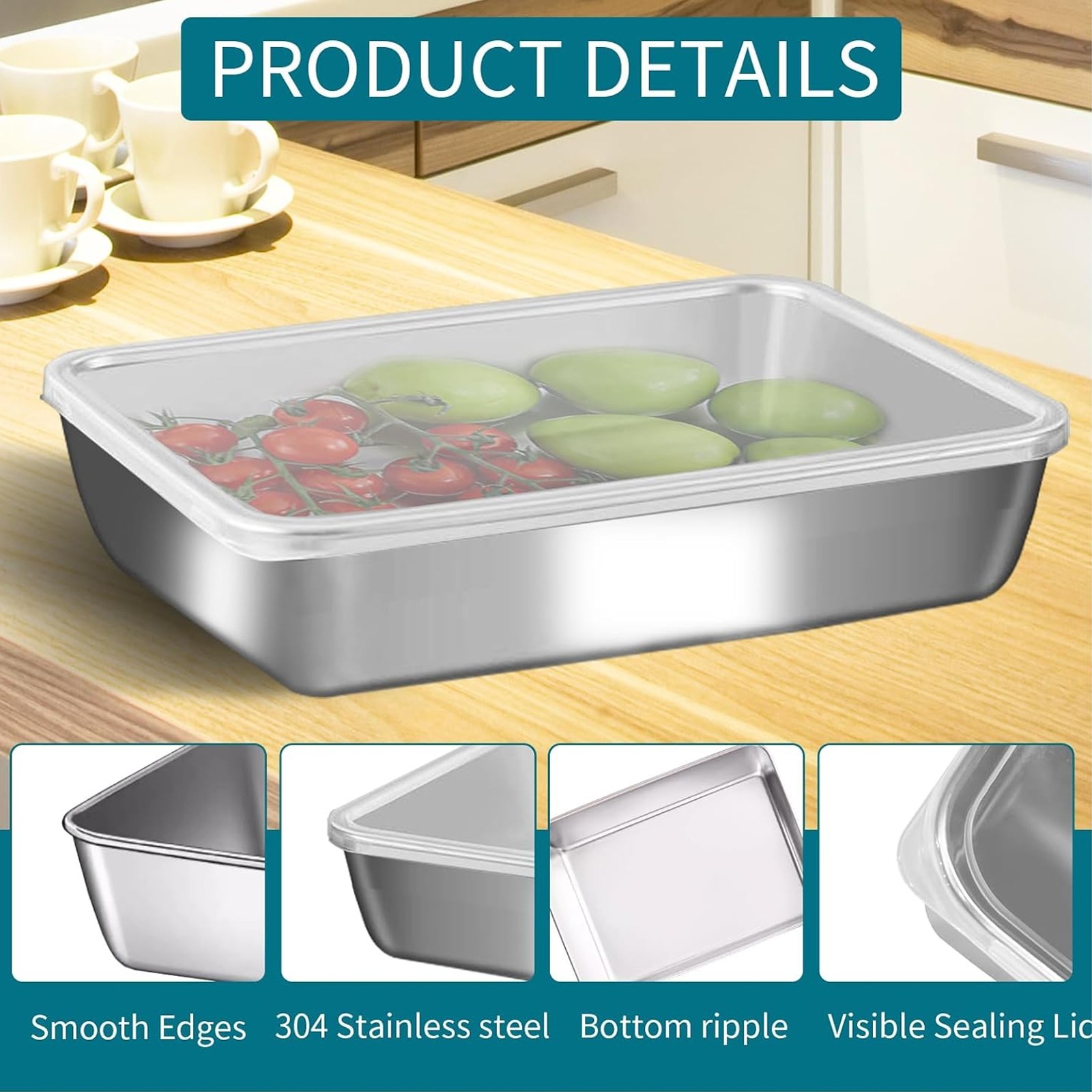 10pcs Stainless Steel Food Containers w/ Lids | Airtight Lunch & Storage Set