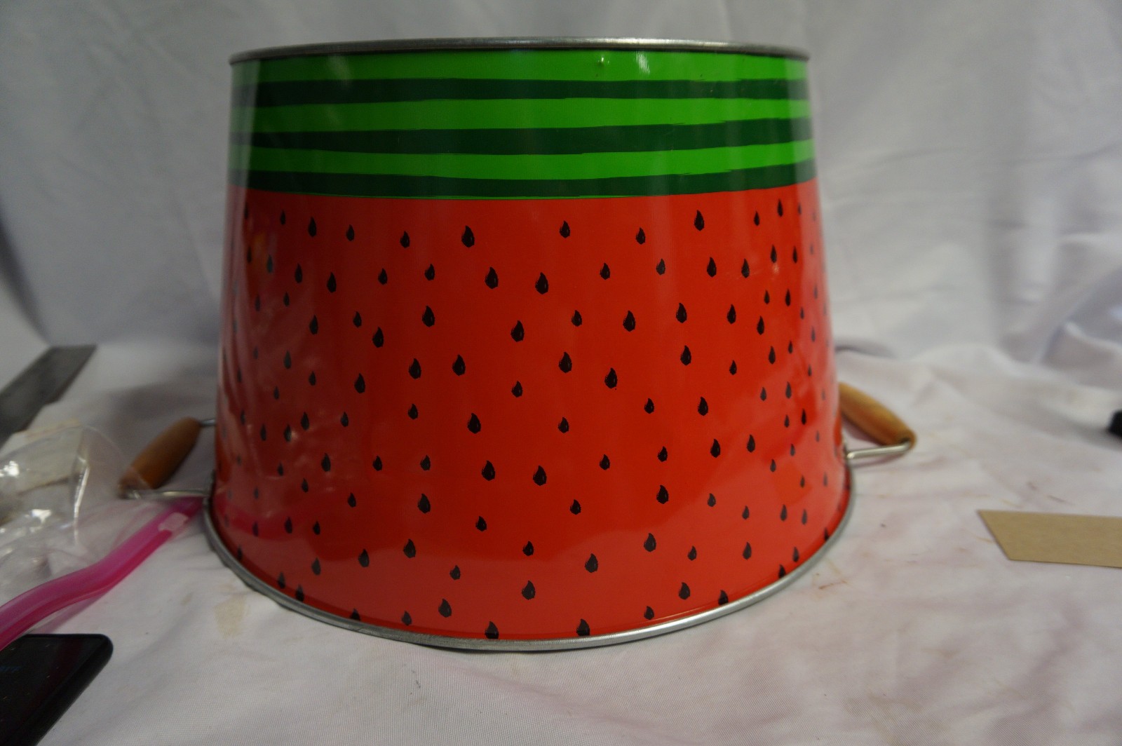 Green and Red Watermelon metal tub for summer picnic ice tub