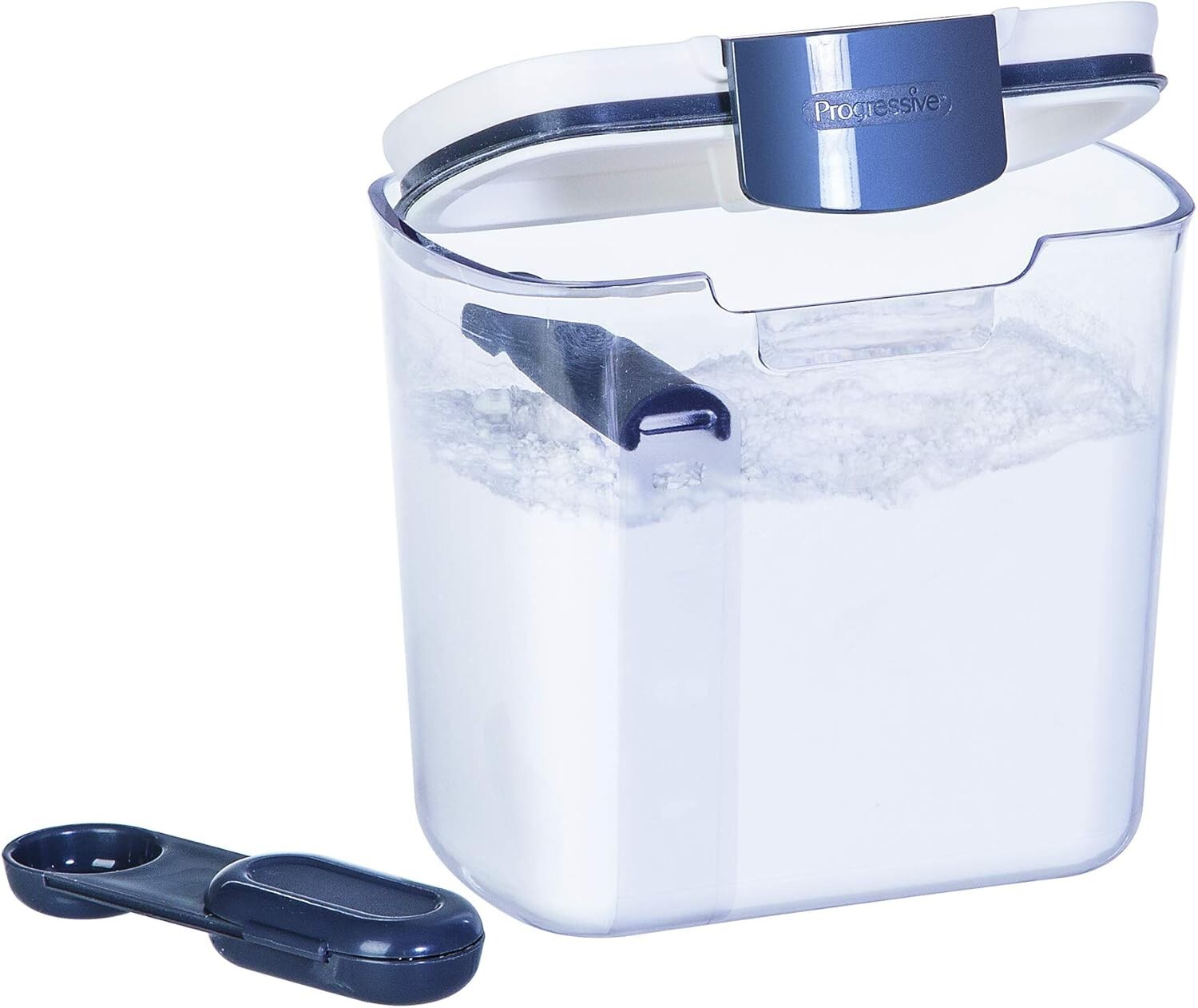 Airtight 1.4 Quart Powdered Sugar Storage Container with Measuring Spoon in Gray