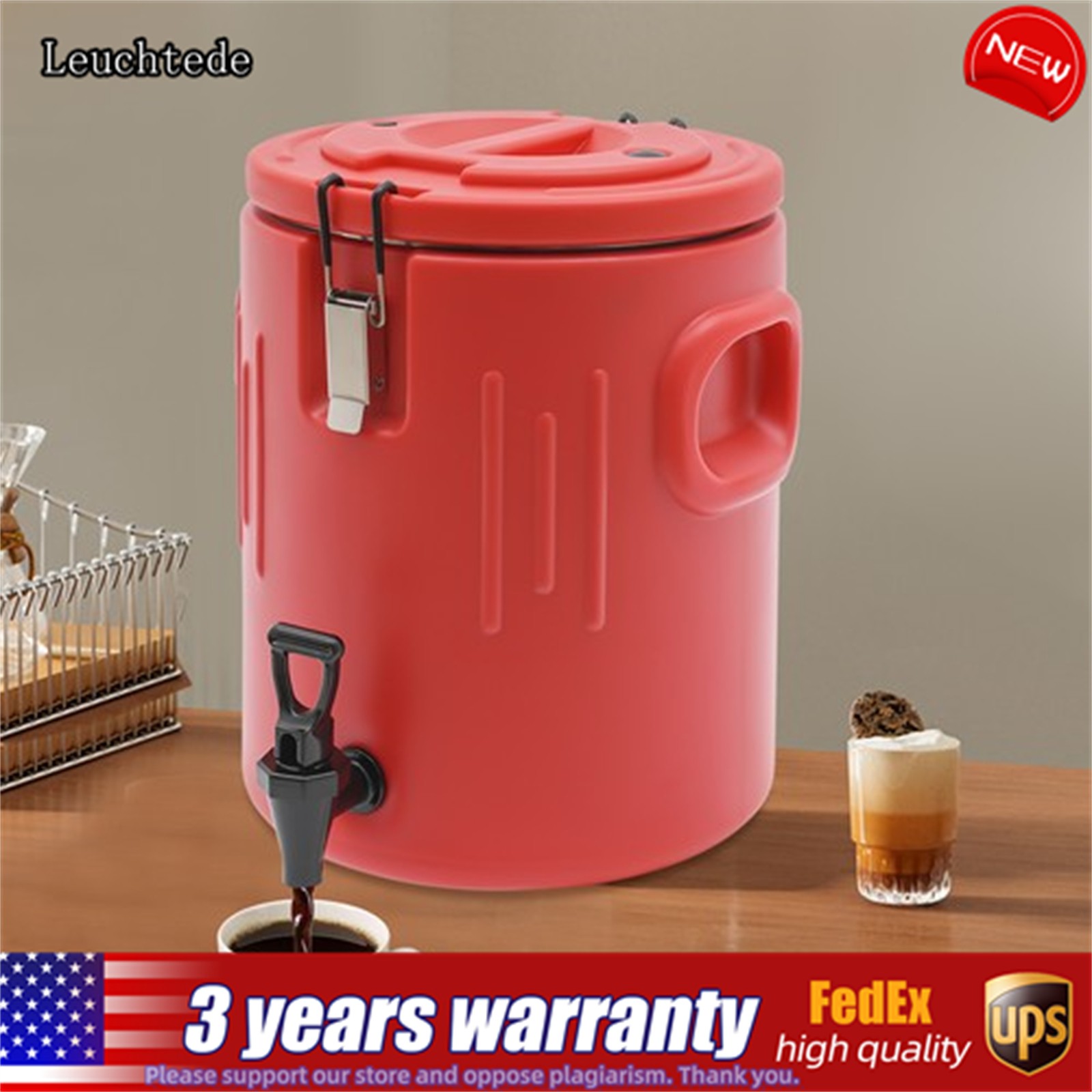 New Drink Dispenser 4.09Gal Beverage Dispenser Insulated Bucket With Spigot