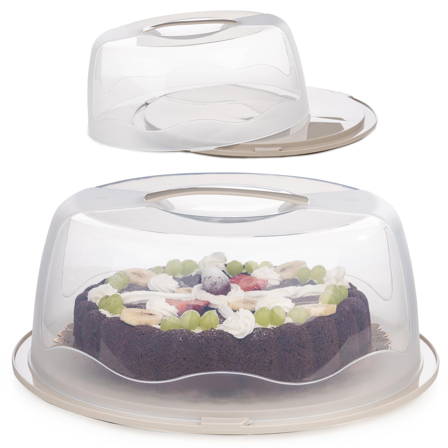 13 Inch Cake Carrier with Locking Lid and Handle, Stylish Big Round Container…