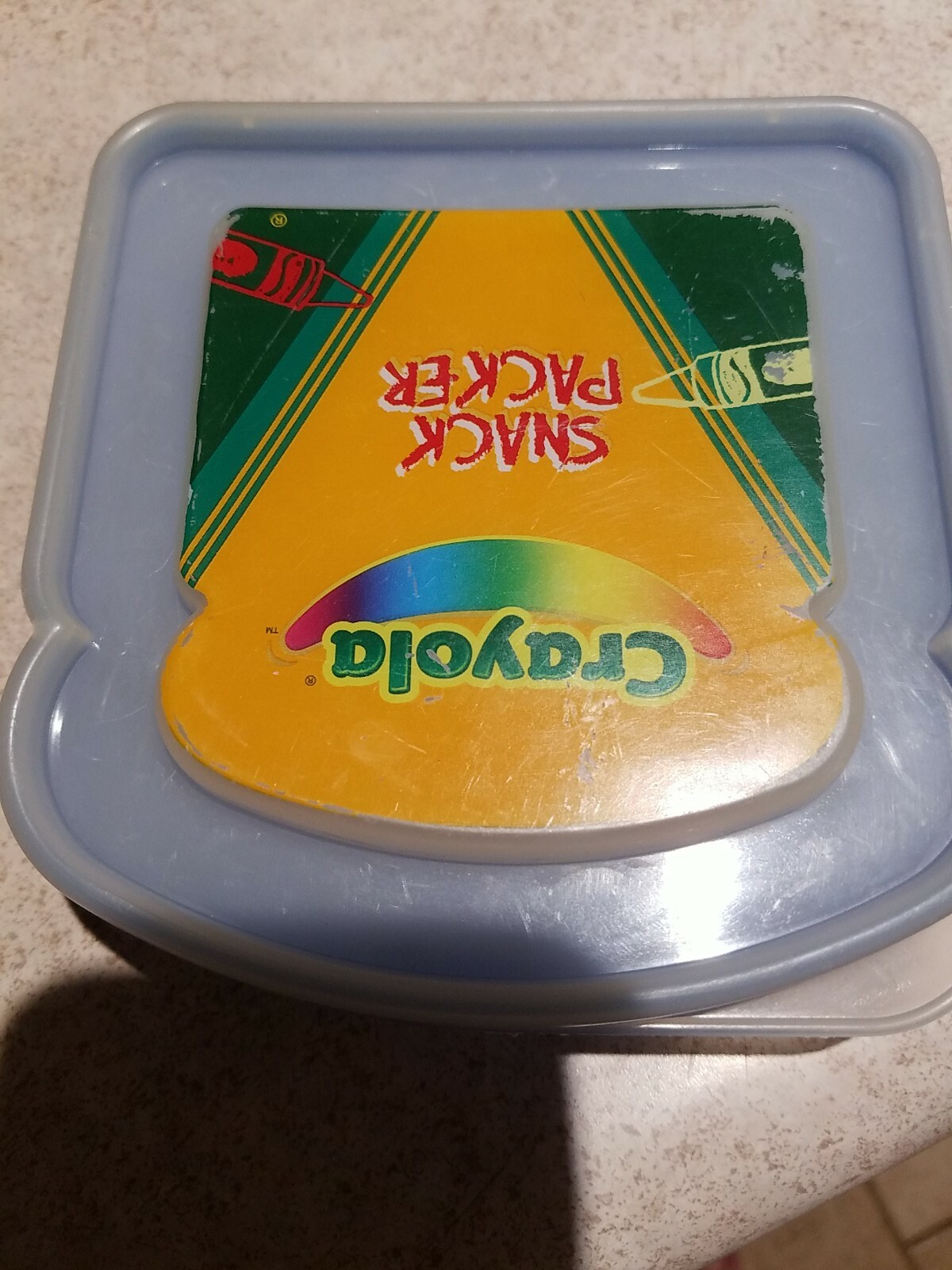 Crayola Snack Sandwich Packer Container Kid’s Love Crayons – Blue 2003 EUC
