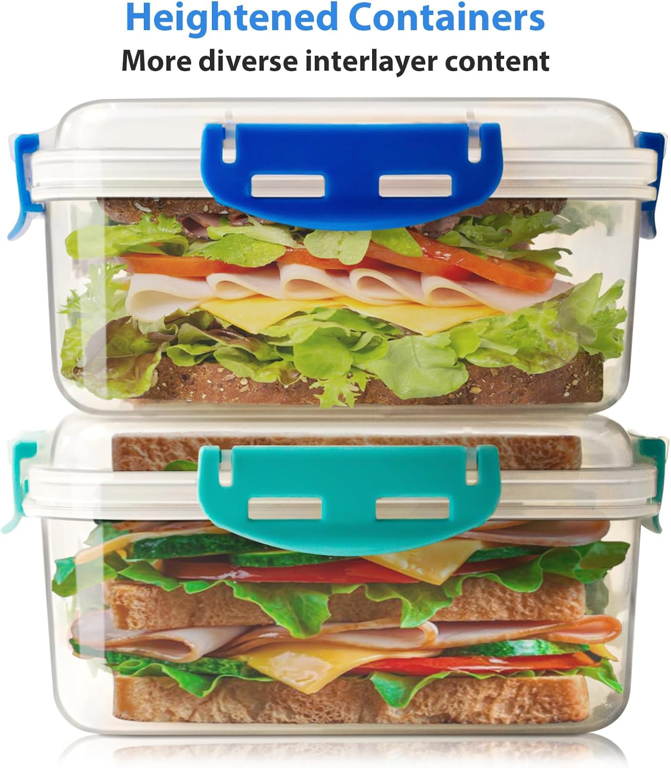 4 PCS Sandwich Containers – 100% Airtight & BPA-Free & Microwave & Dishwasher Sa