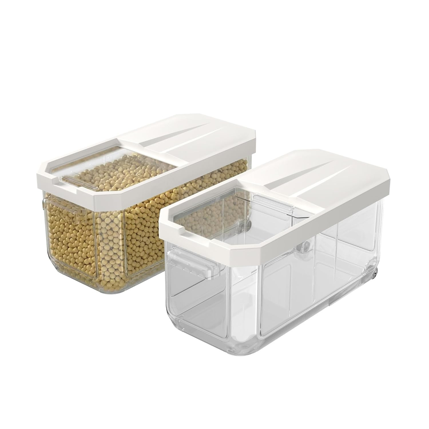12L*2 Plastic Grains Storage Container, Storage Boxes for Cereal, Rice, Pasta, B