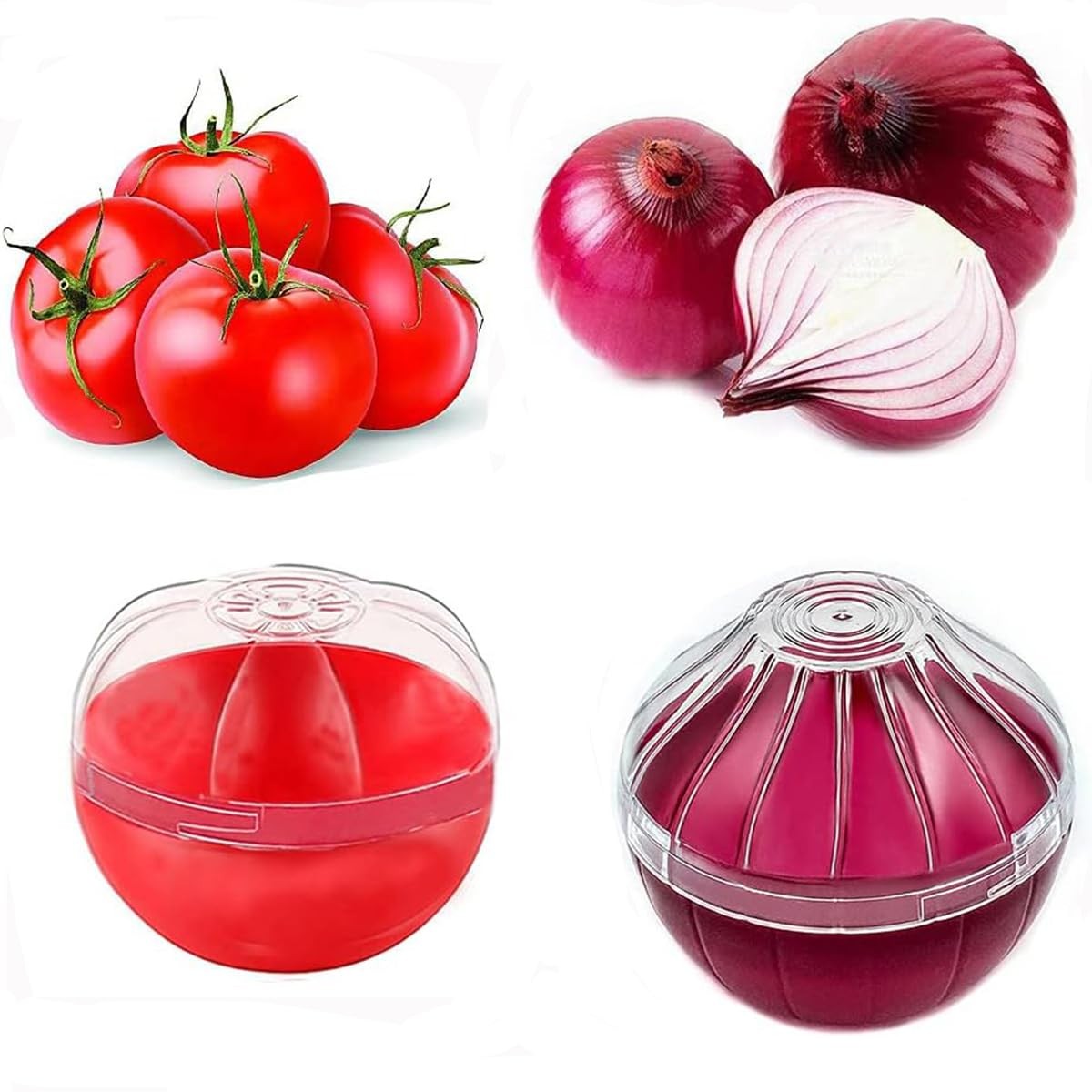 Onion Tomato Keeper Saver Storage Containers, 4.2 x 2.5 inches,