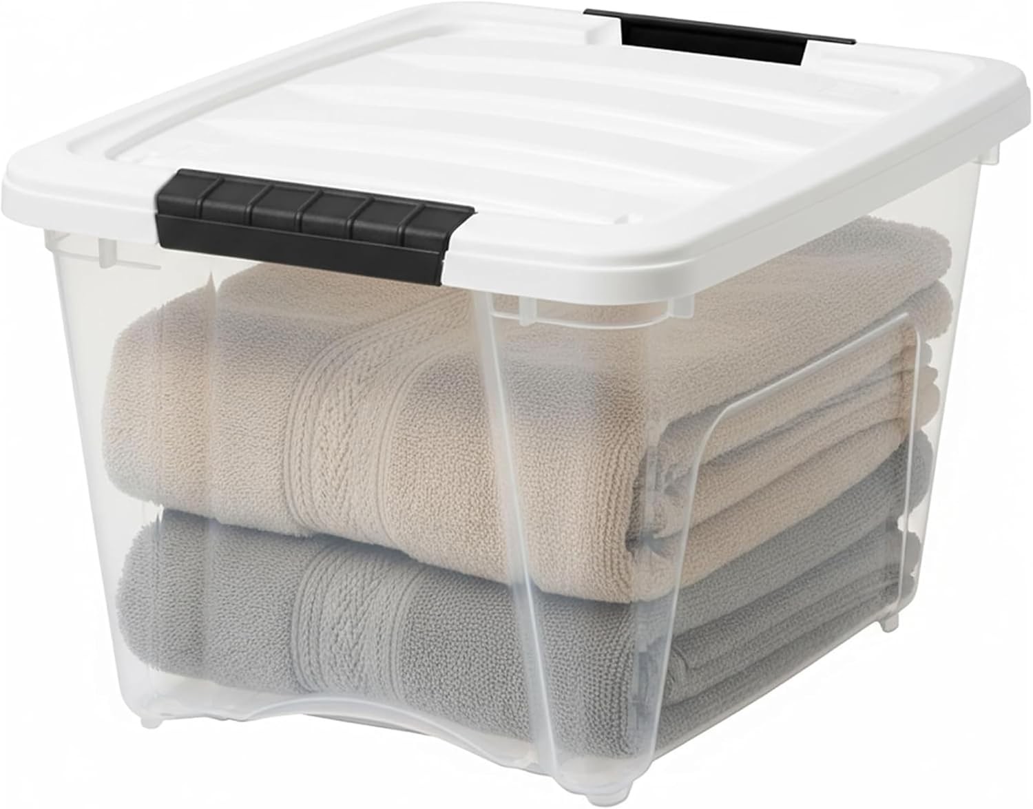 19 Qt Stackable Plastic Storage Bins W/ Lids 12 Pack BPA-Free Made in USA