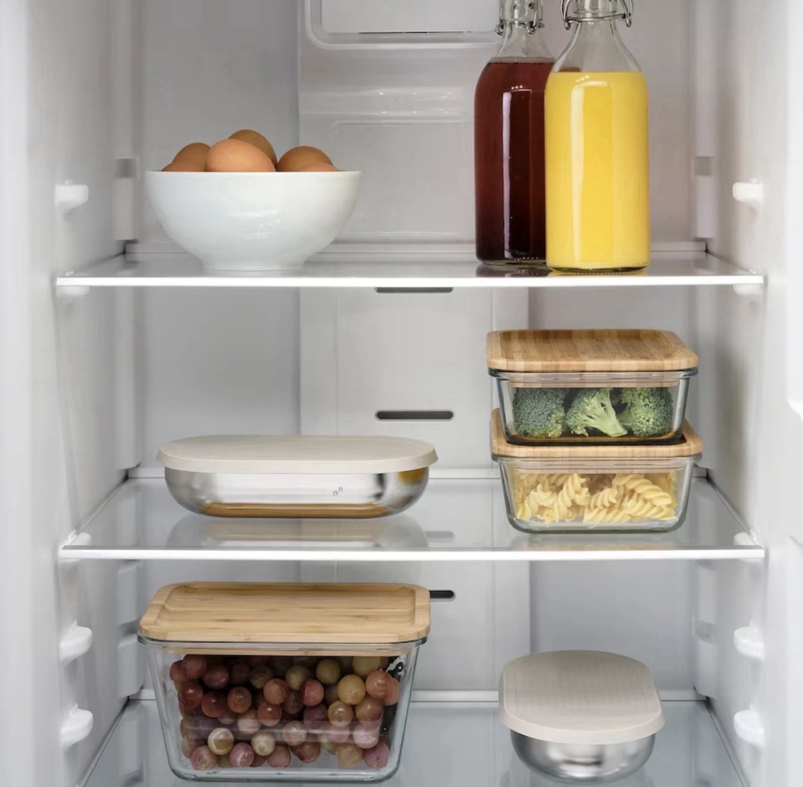 x2 IKEA HALVVARM Stainless Steel Food Container With Lid & Divider