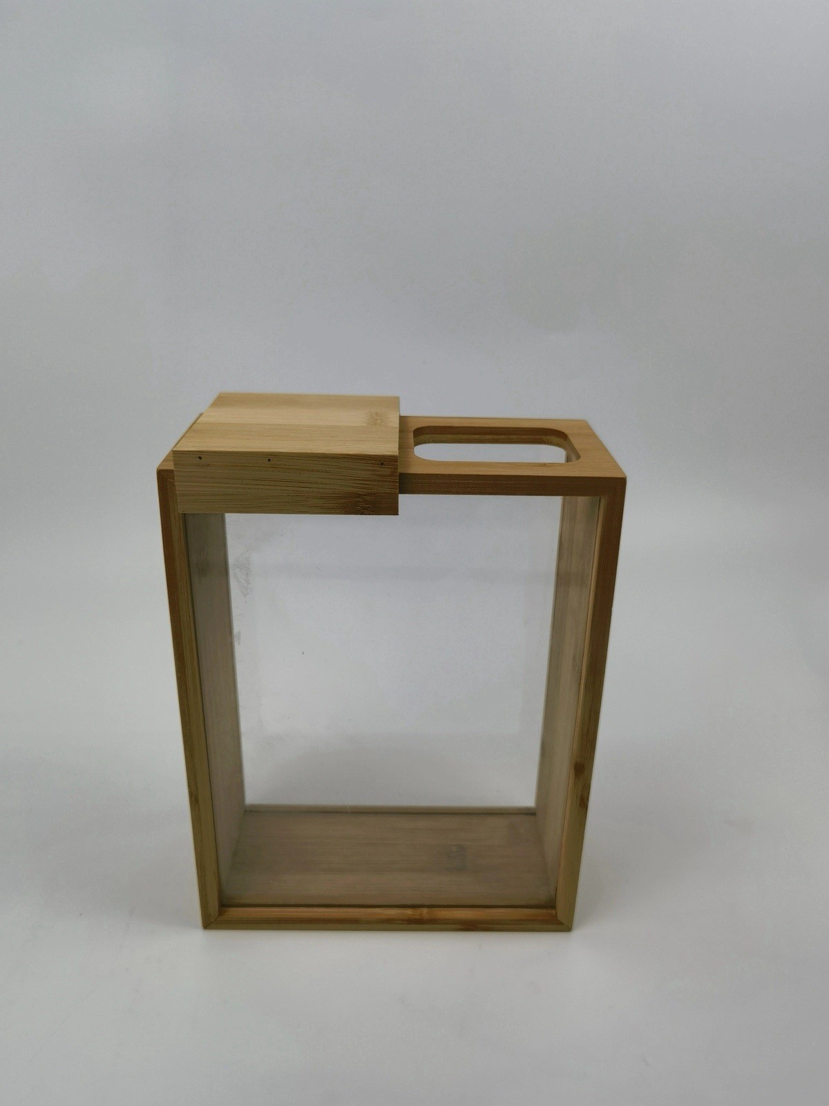 INCOM Bamboo Food Storage Container Sliding Lid Clear Pantry Box Rice Beans