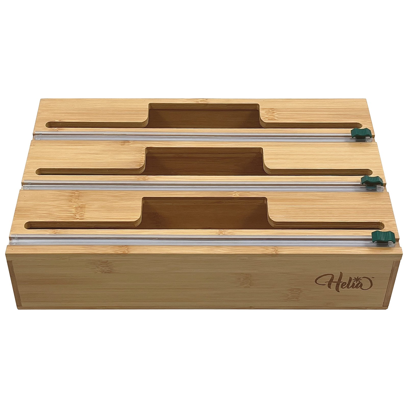 Bamboo Kitchen Wrap Organizer | Wall Mounting Solid Bamboo Foil and Plastic W…