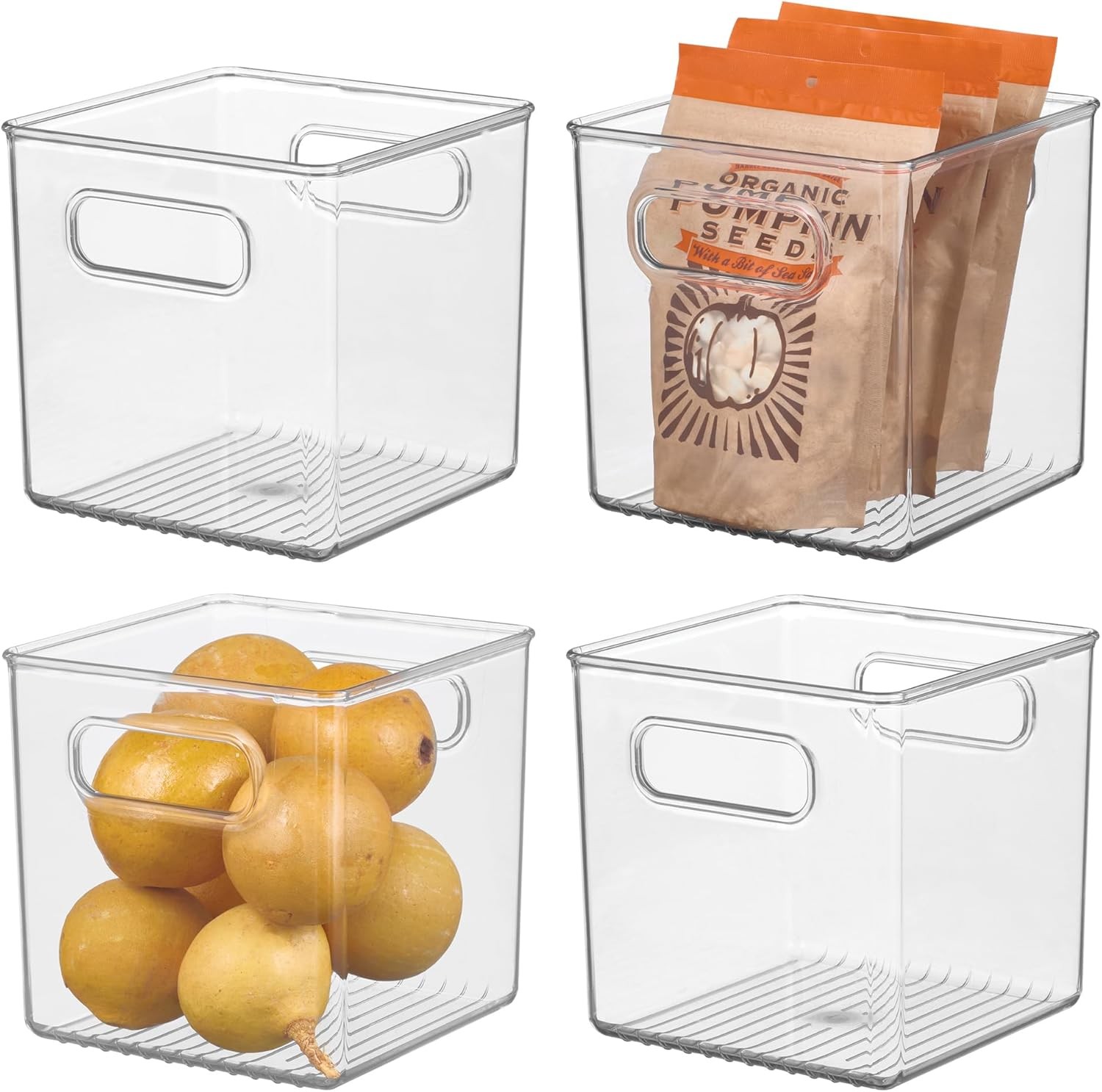 iDesign Pantry Storage Bins with Handles – Cube Organizer