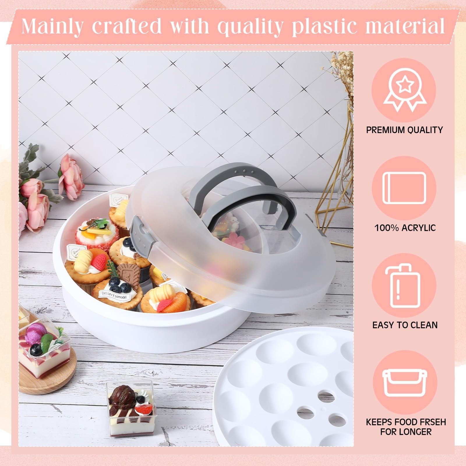 Set of 3 12” Round Pie Holder Insulated Thermal Casserole Carriers for Hot o…