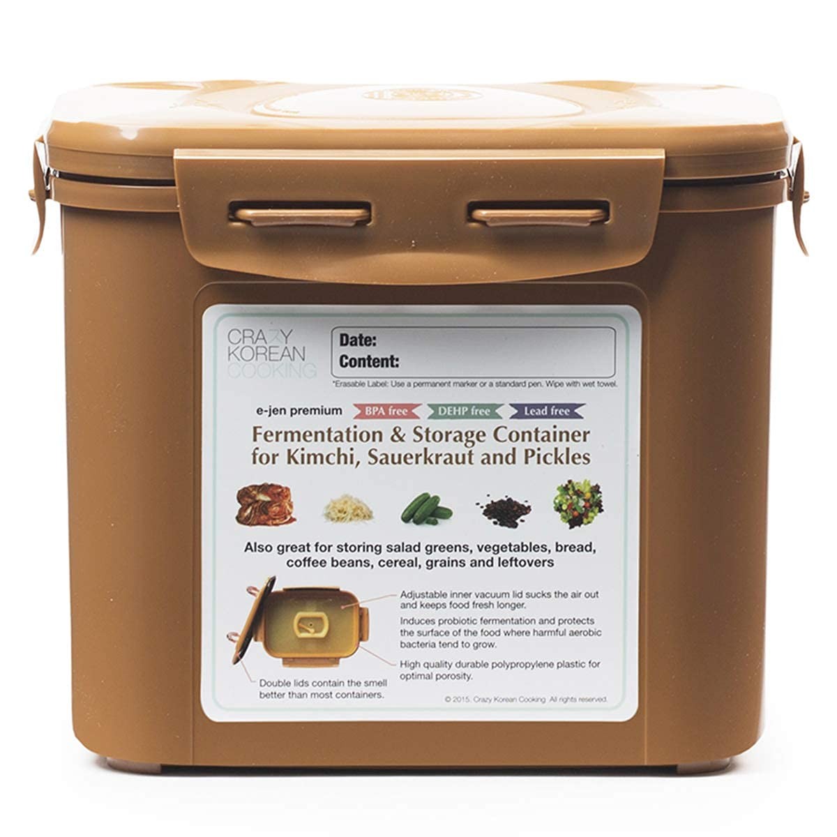 Authentic Kimchi Container 0.9 Gal (3.4L) 2 PACK